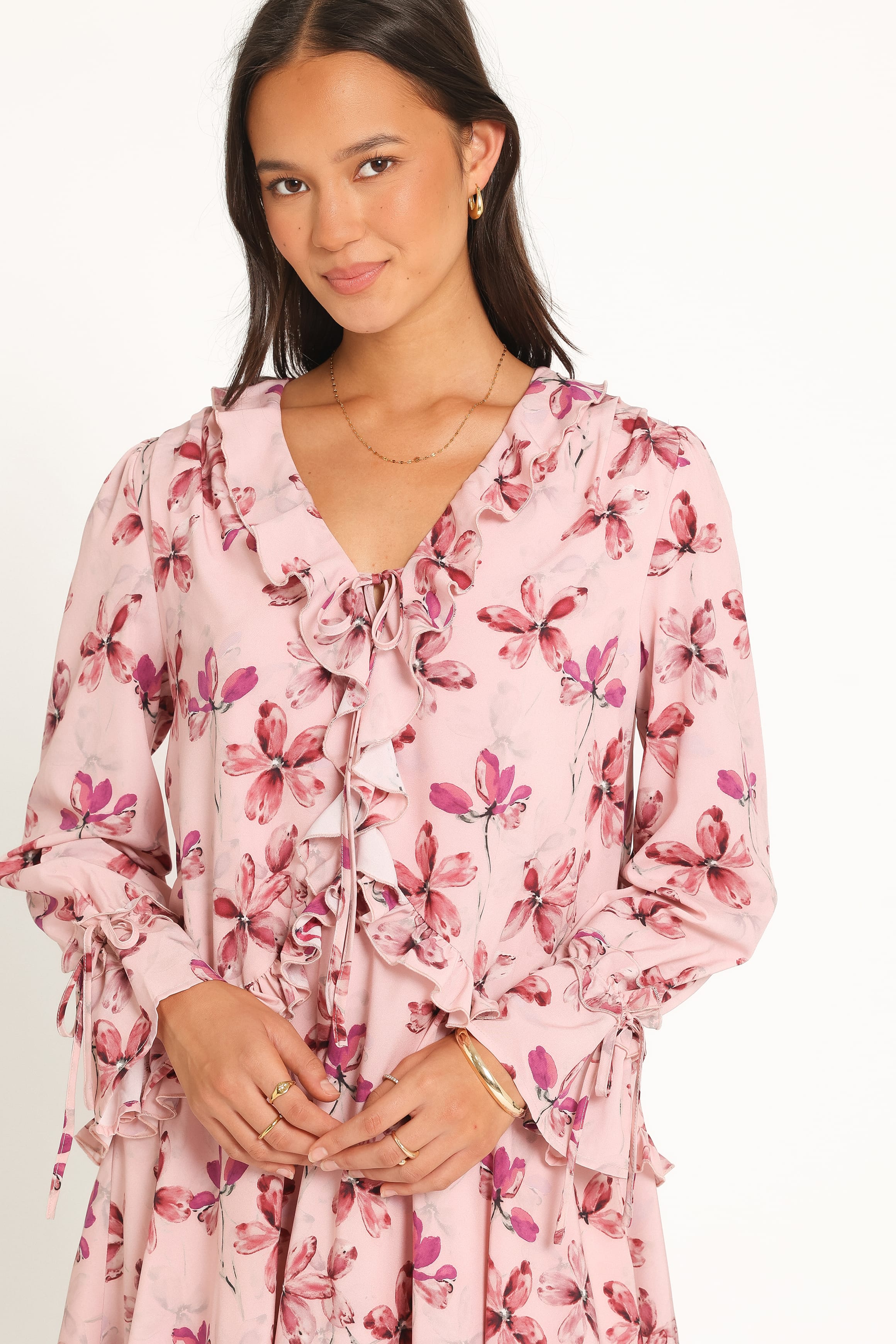 DRESSES Tarly Frill Mini Dress - Pink Floral