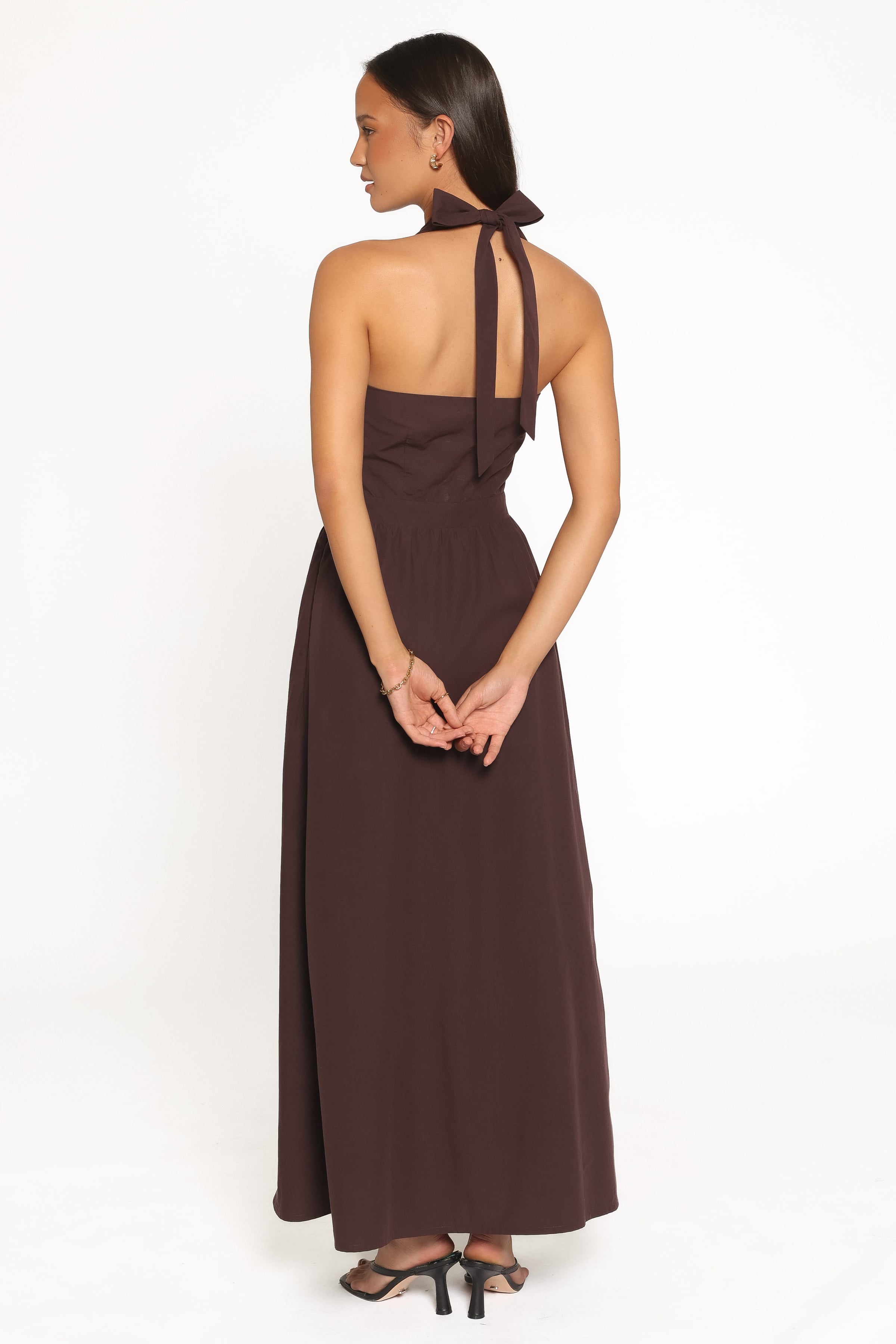 DRESSES Tasmin Halterneck Maxi Dress - Espresso