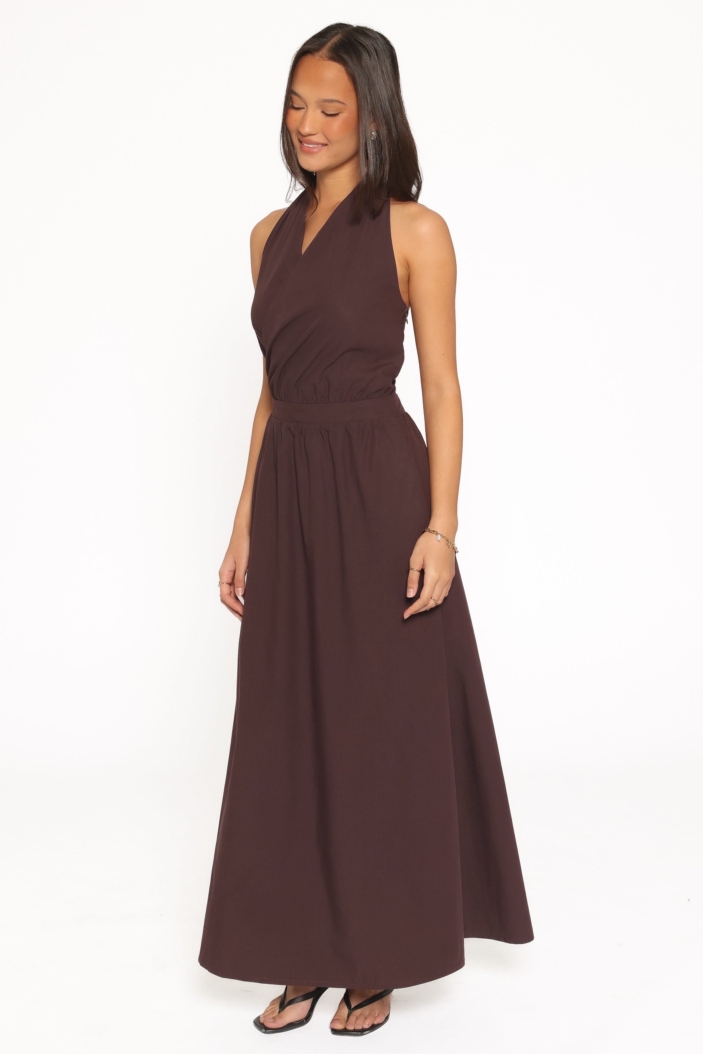DRESSES Tasmin Halterneck Maxi Dress - Espresso