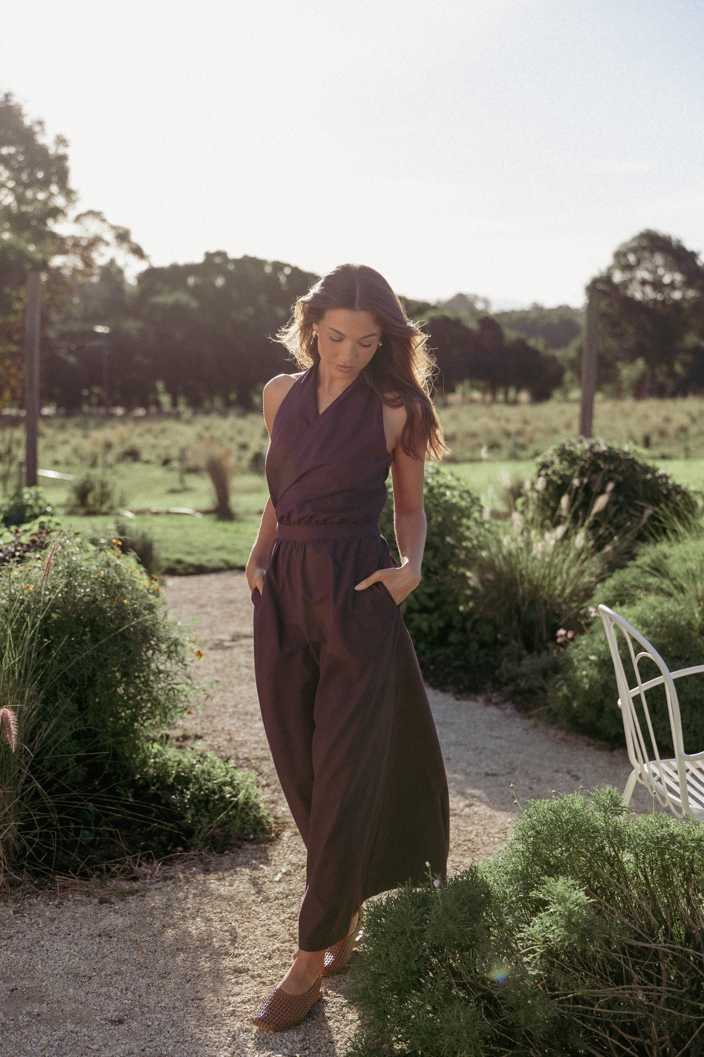 DRESSES Tasmin Halterneck Maxi Dress - Espresso