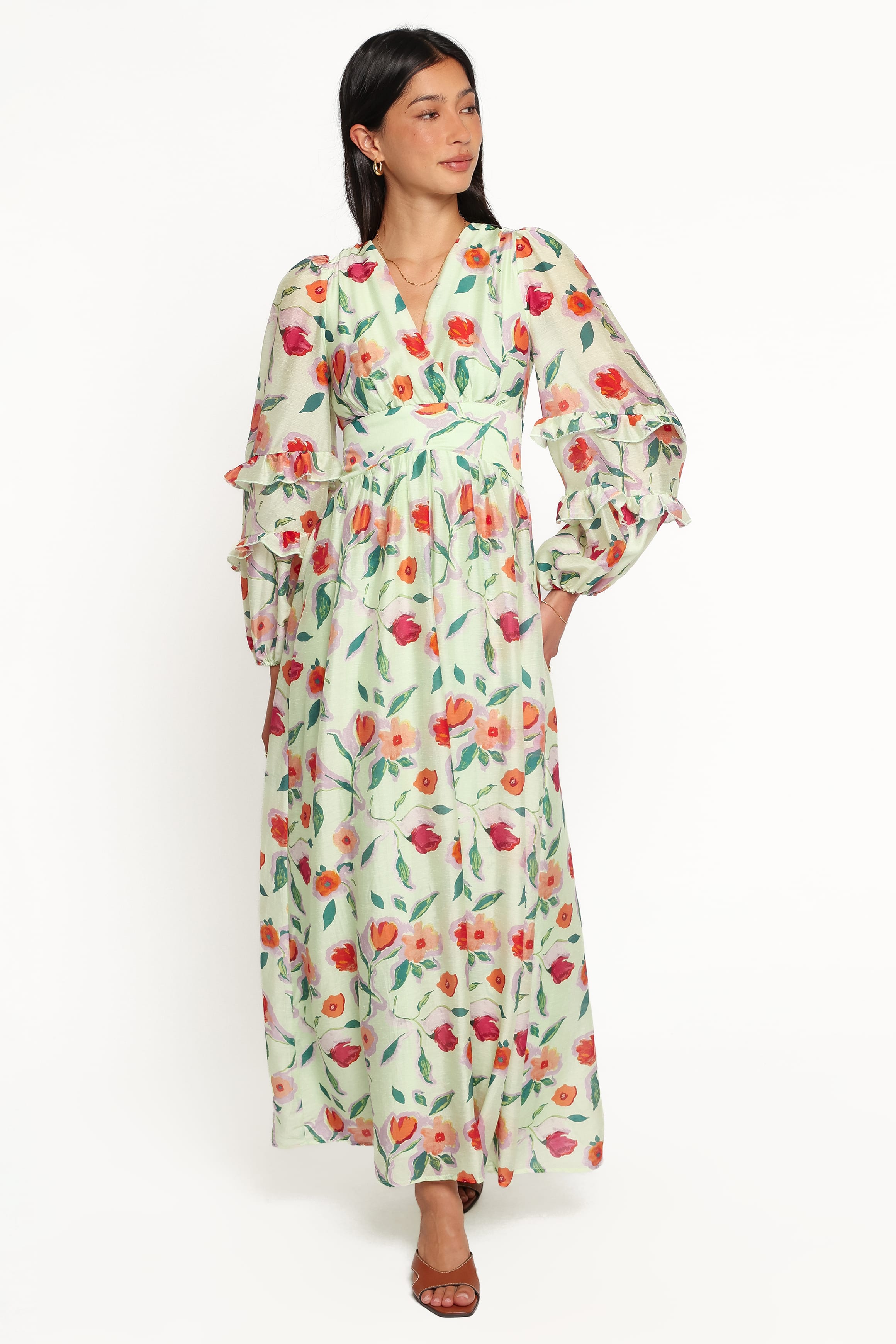 DRESSES Vayla Maxi Dress - Green Painted Floral