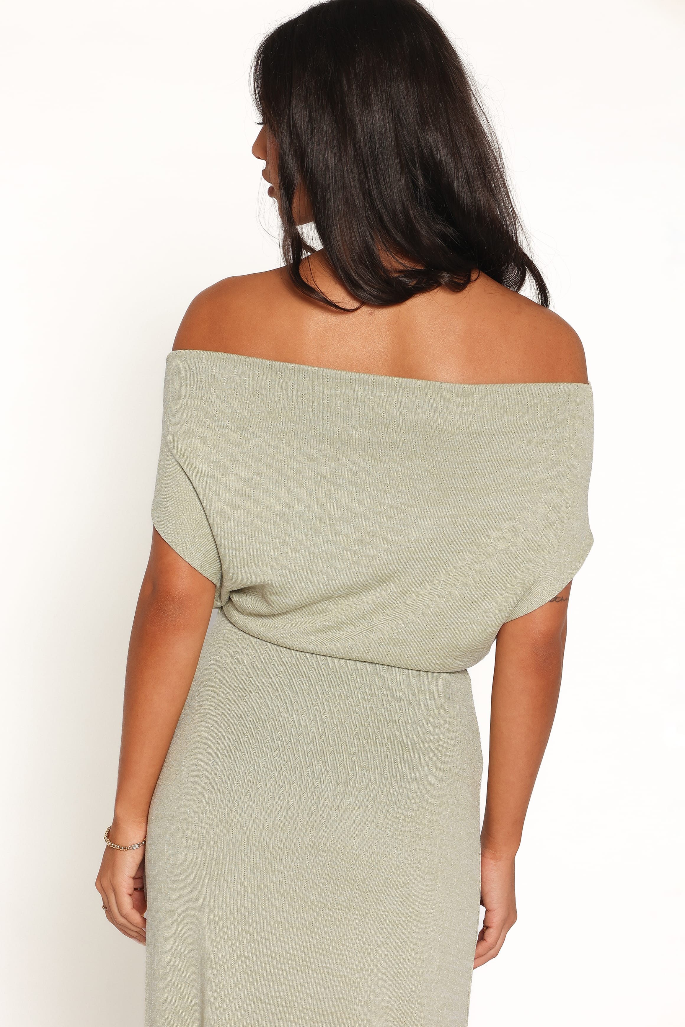 DRESSES Wanda Textured Off Shoulder Maxi Dress - Green