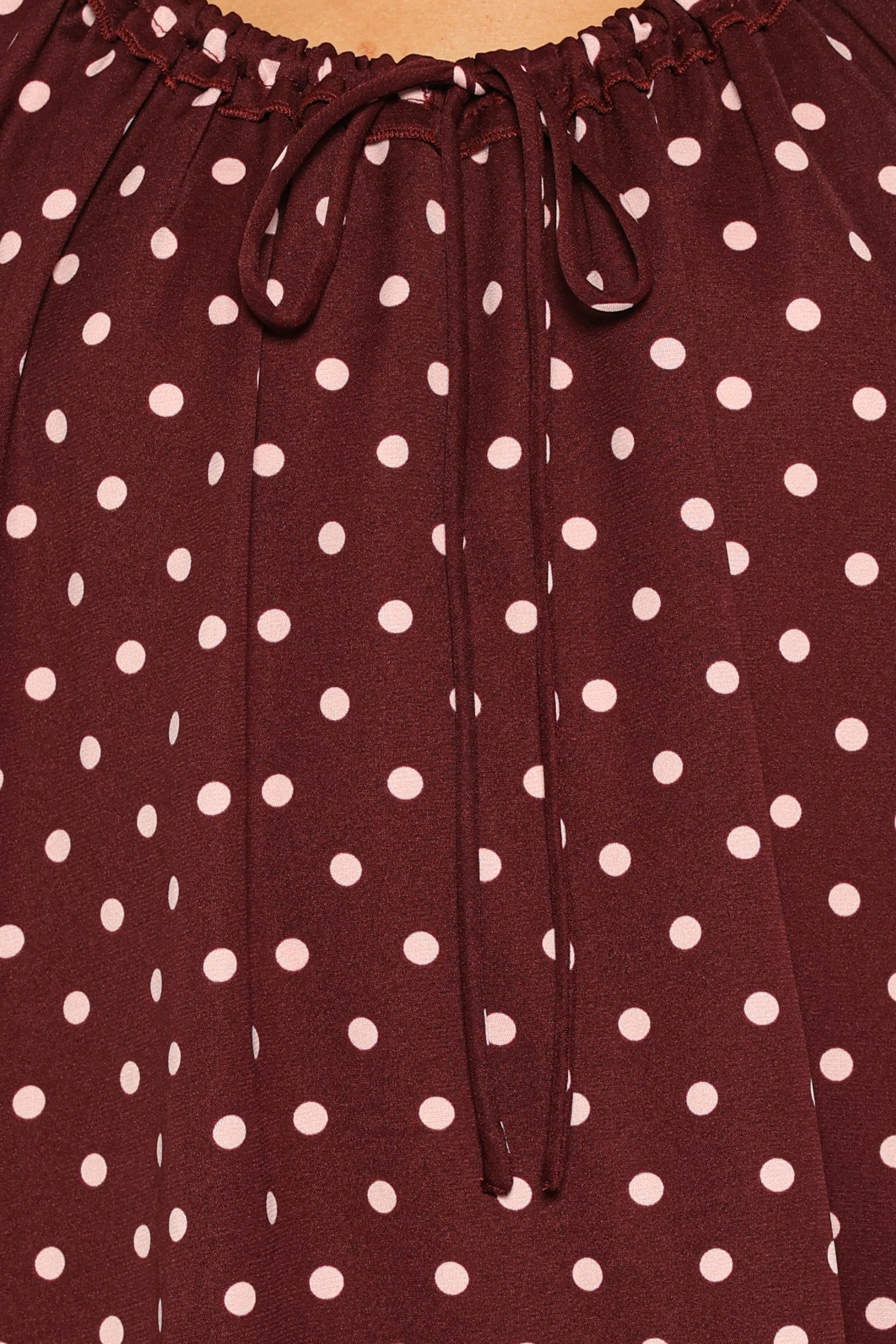 DRESSES Wendy Mini Dress - Burgundy/Pink Polka Dot