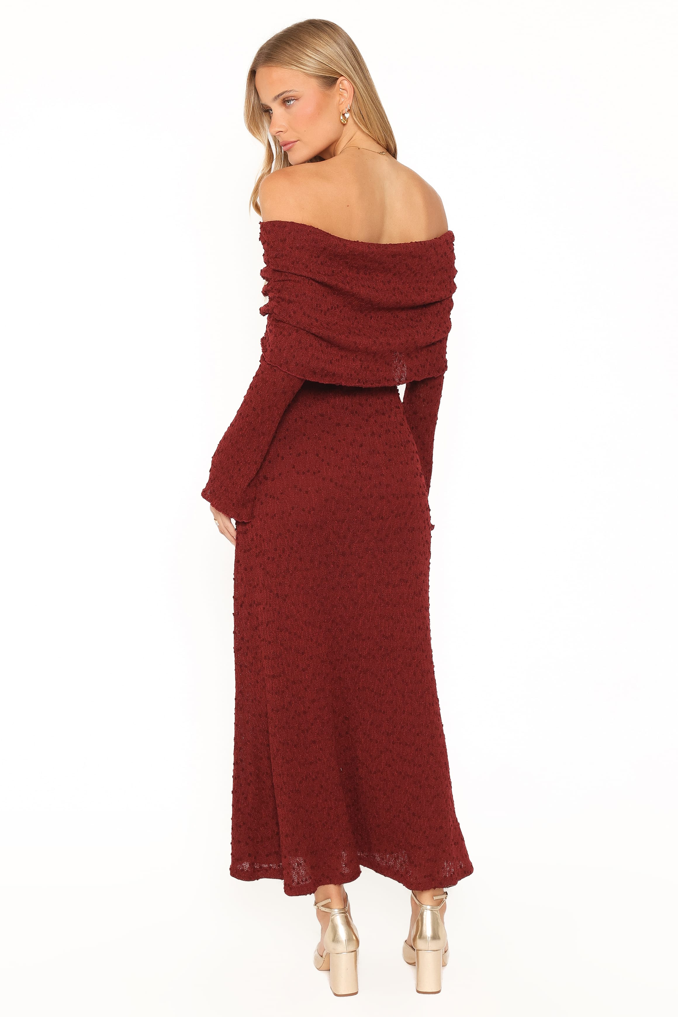 DRESSES Wilma Off Shoulder Dress - Burgundy