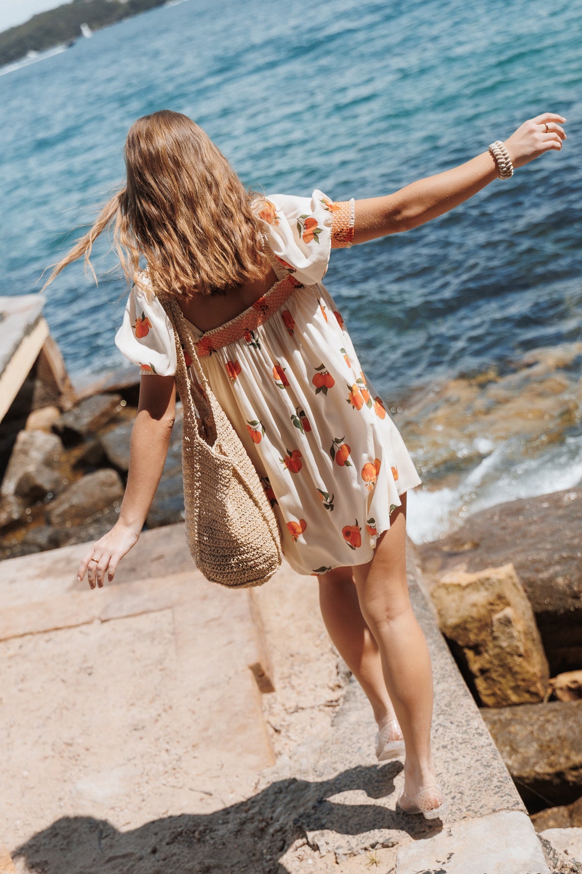 DRESSES Wrenlee Mini Dress - Cream Peach Print