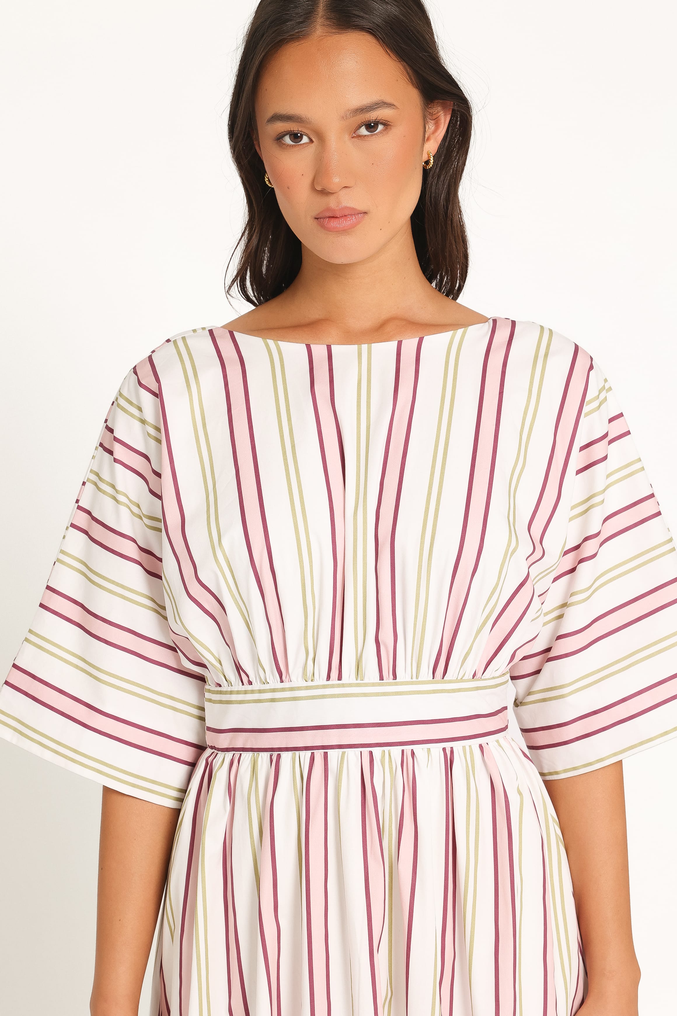 DRESSES Zeena Puff Sleeve Maxi Dress - Pink Candy Stripe
