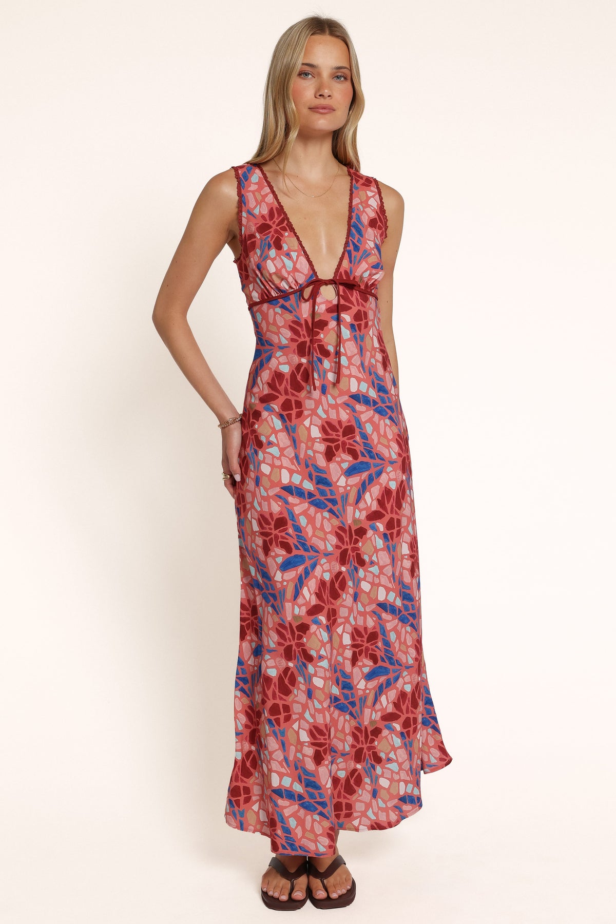 DRESSES Zorren Midi Dress - Red Tile