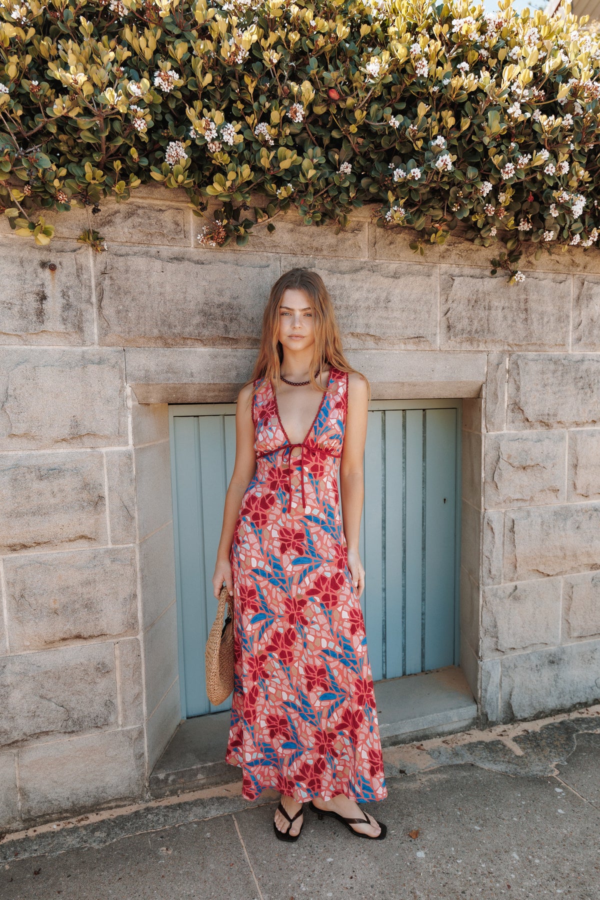DRESSES Zorren Midi Dress - Red Tile