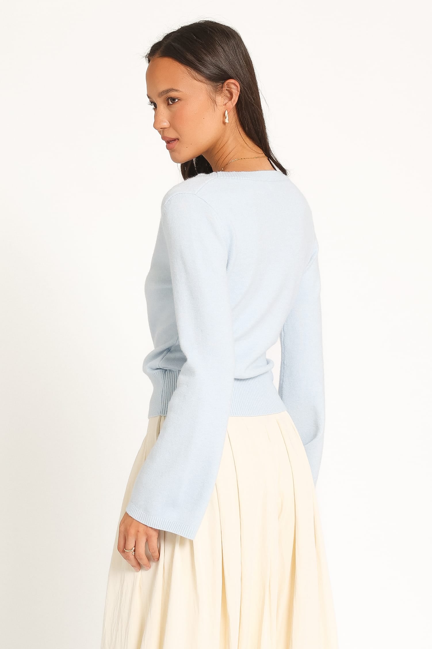 KNITWEAR Benny Wrap Cardigan - Baby Blue