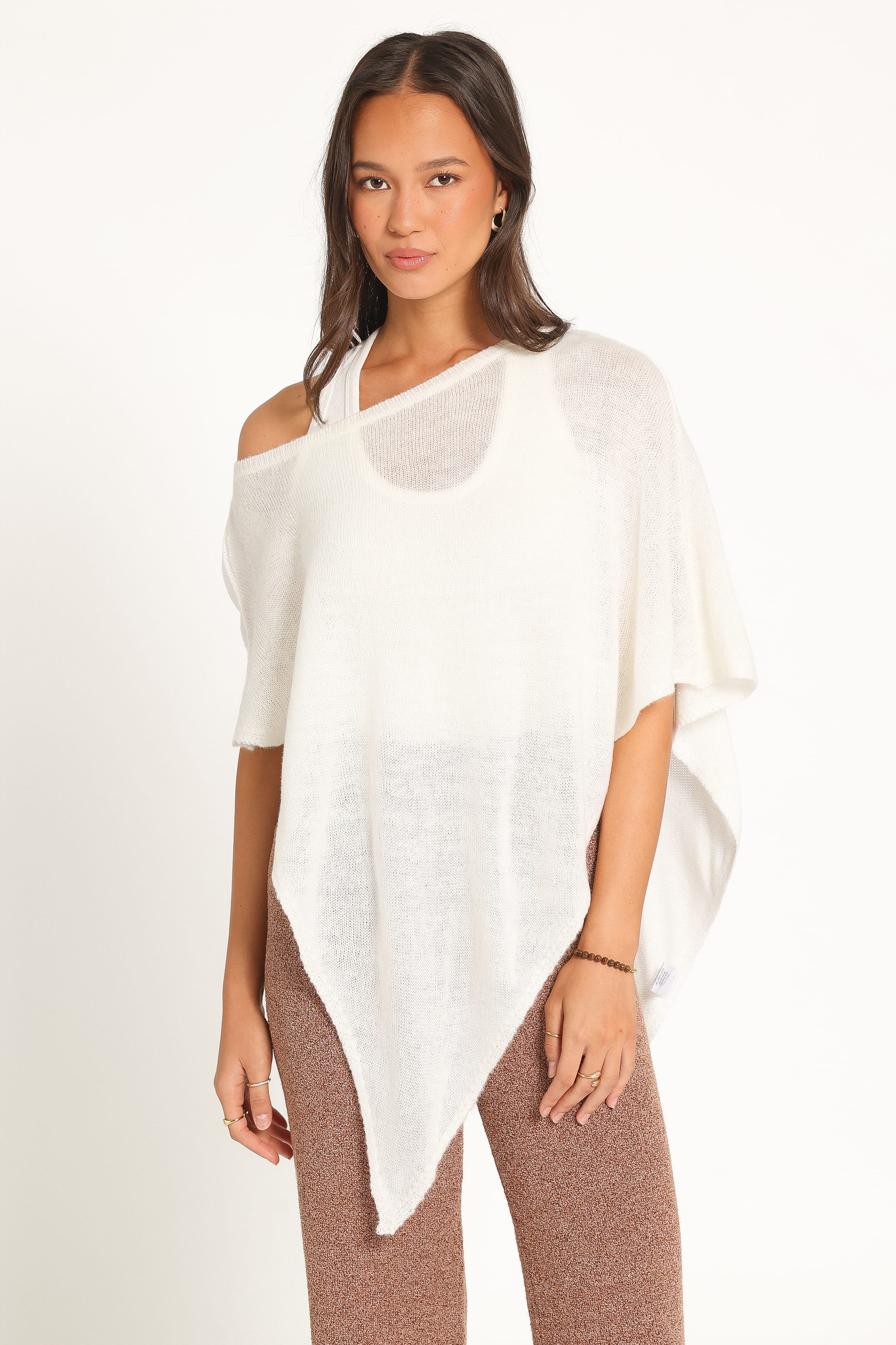 KNITWEAR Brena Scarf Knit Top - Ivory