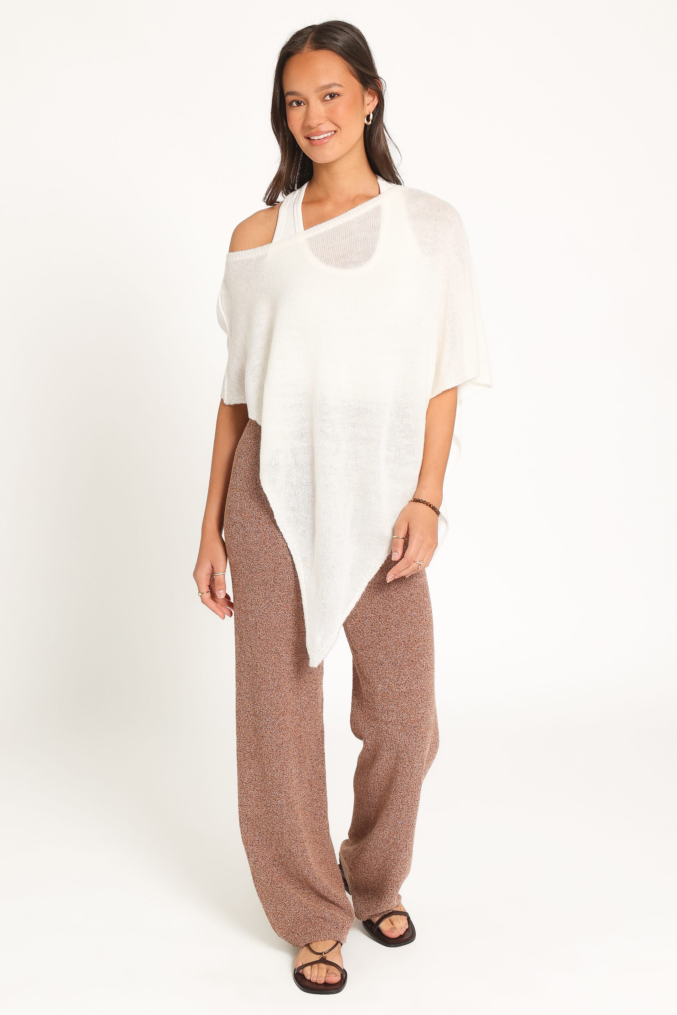 KNITWEAR Brena Scarf Knit Top - Ivory