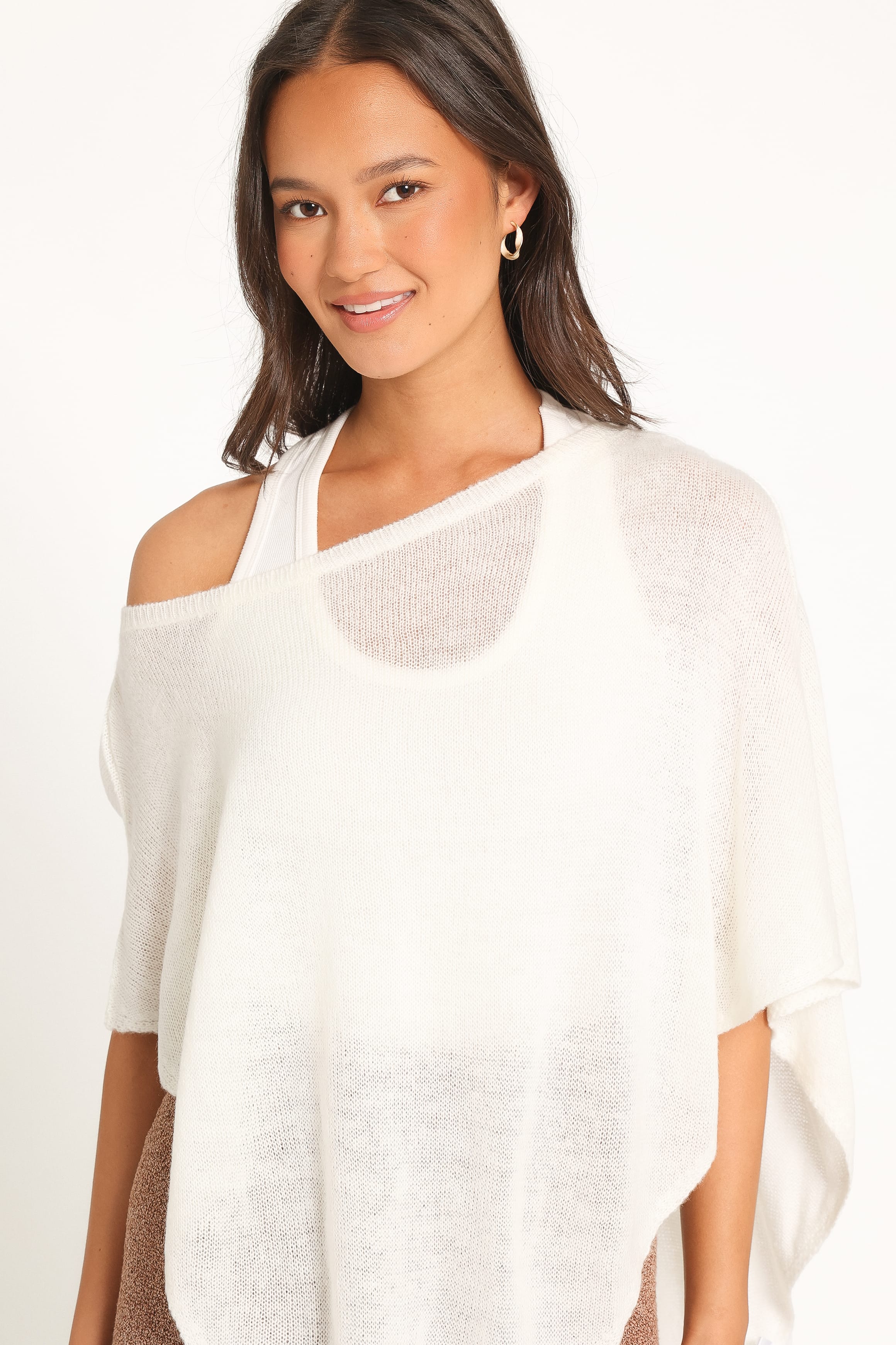 KNITWEAR Brena Scarf Knit Top - Ivory