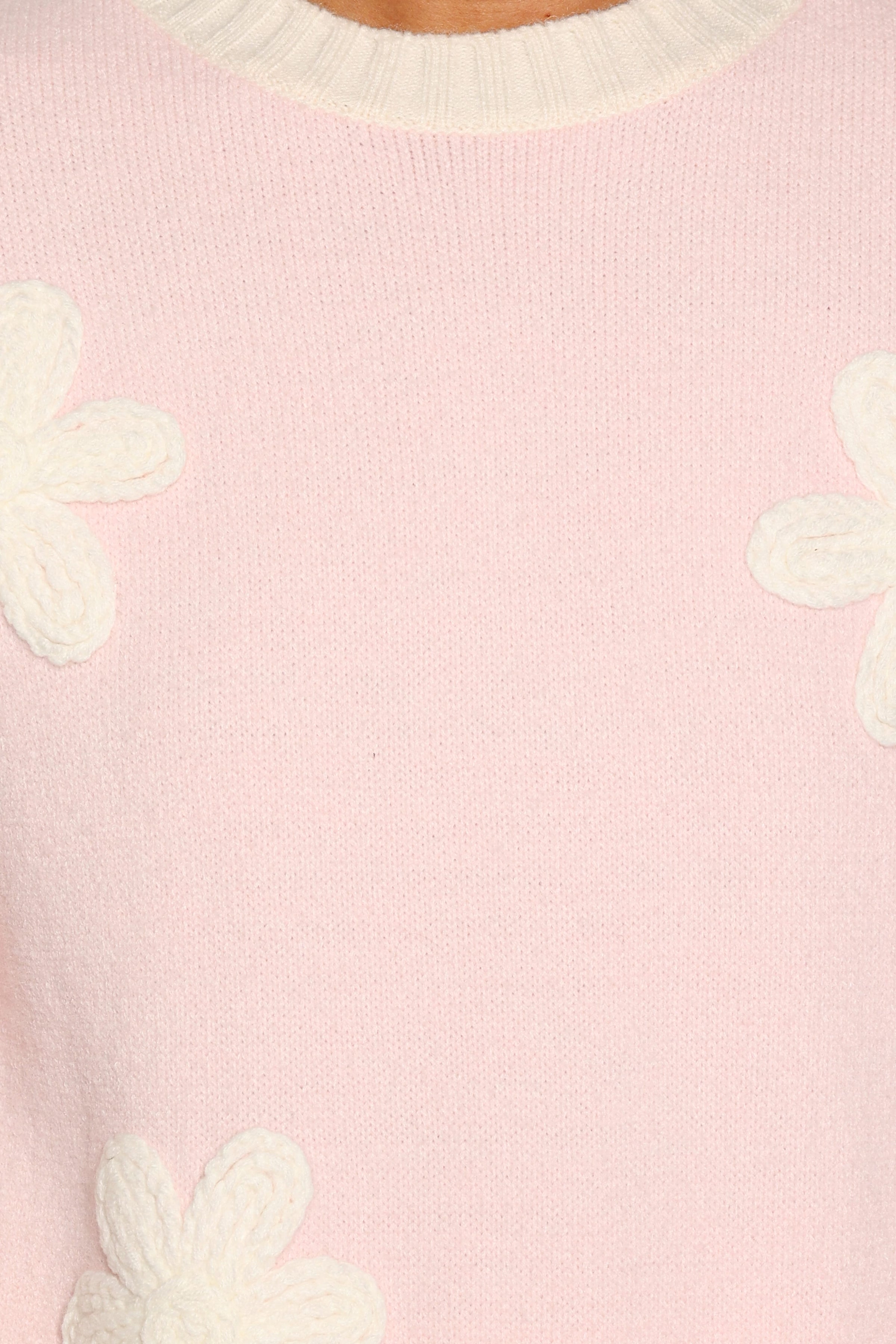 KNITWEAR Calypso Floral Sweater - Pale Pink