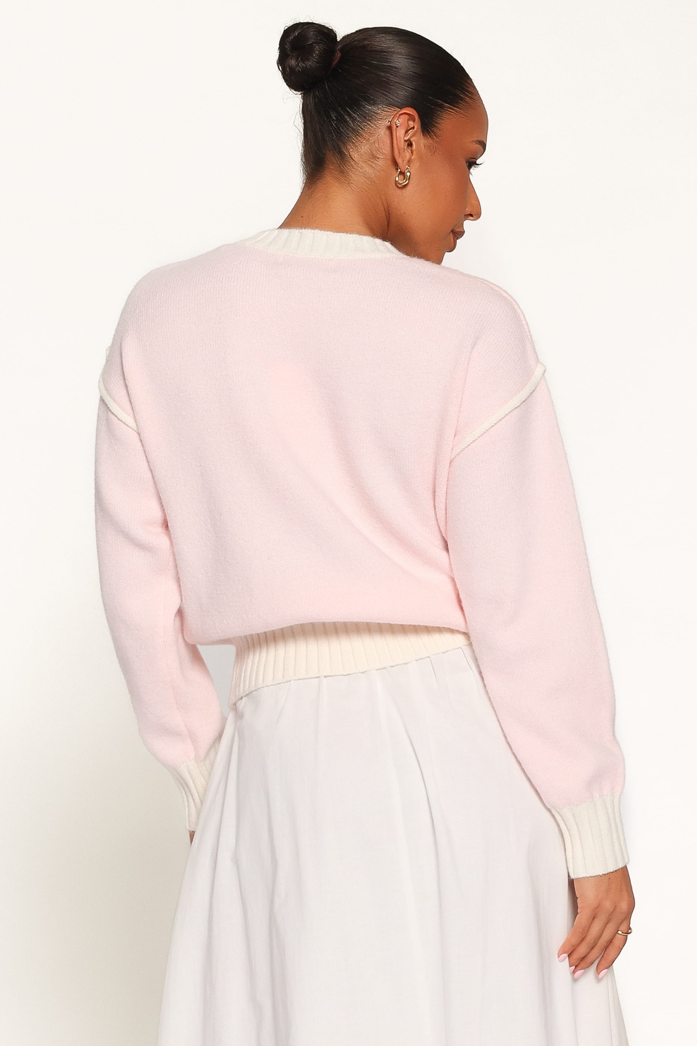 KNITWEAR Calypso Floral Sweater - Pale Pink