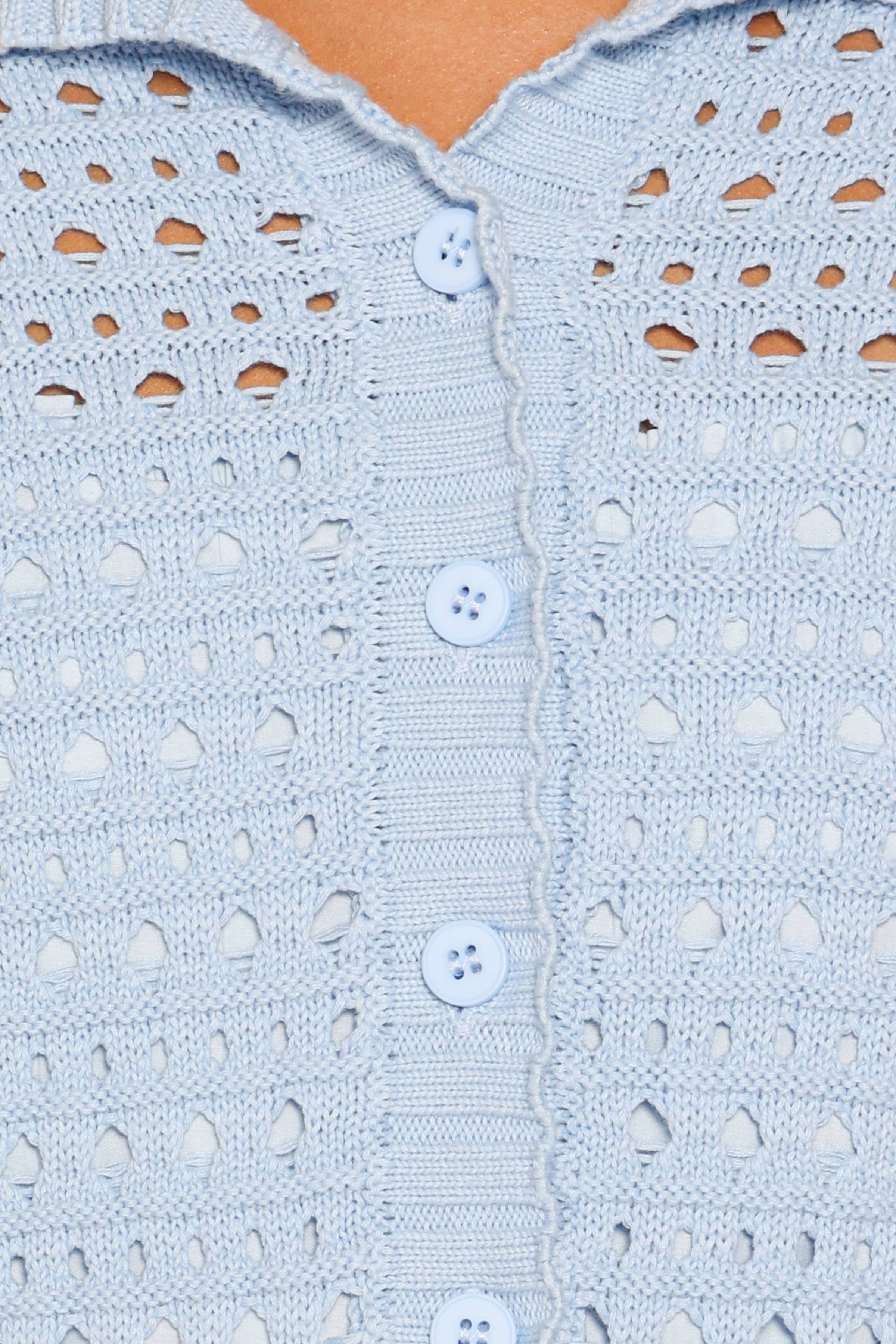 KNITWEAR Delphine Crochet Cardigan - Blue