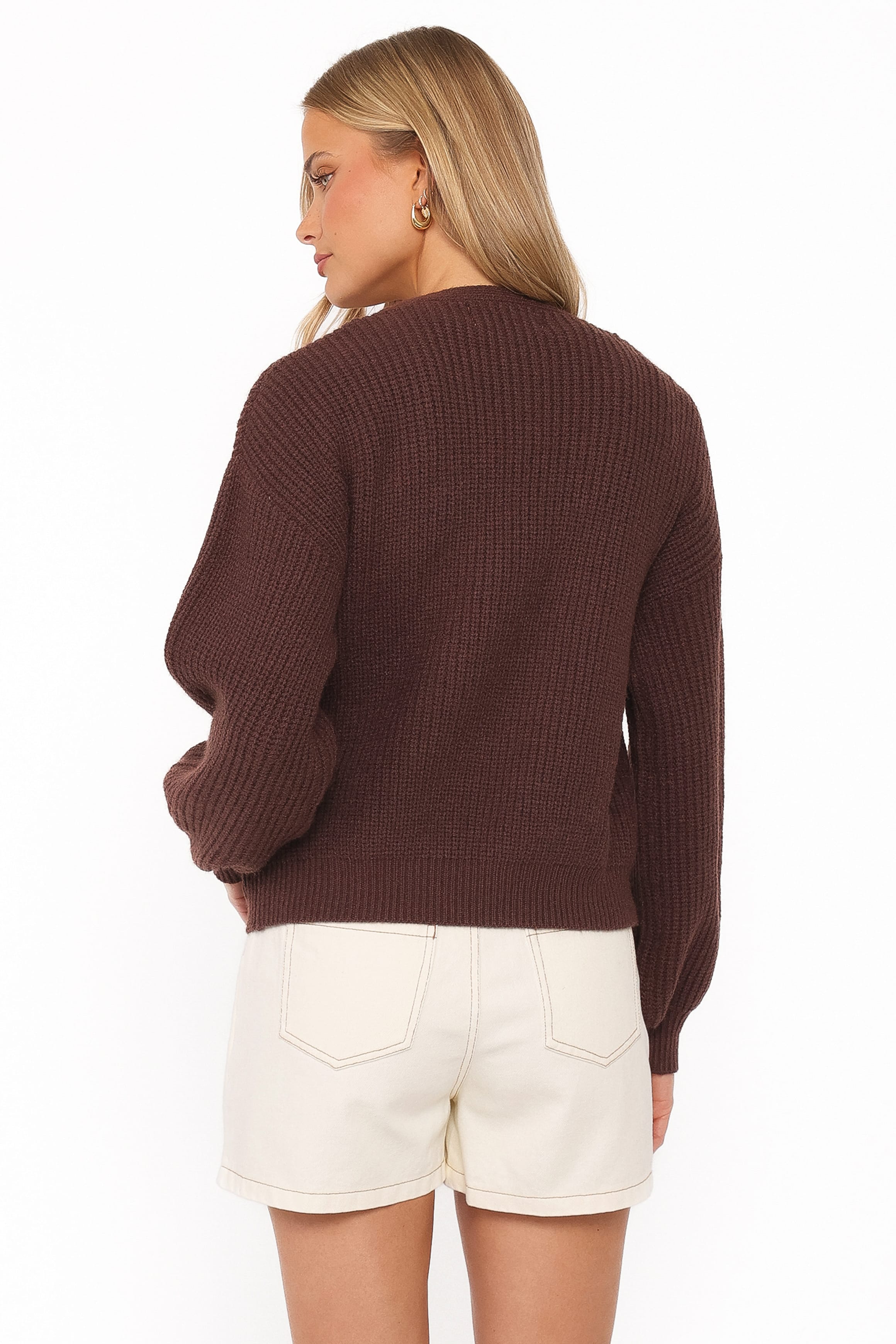 KNITWEAR Edwards Wrap Cardigan - Chocolate