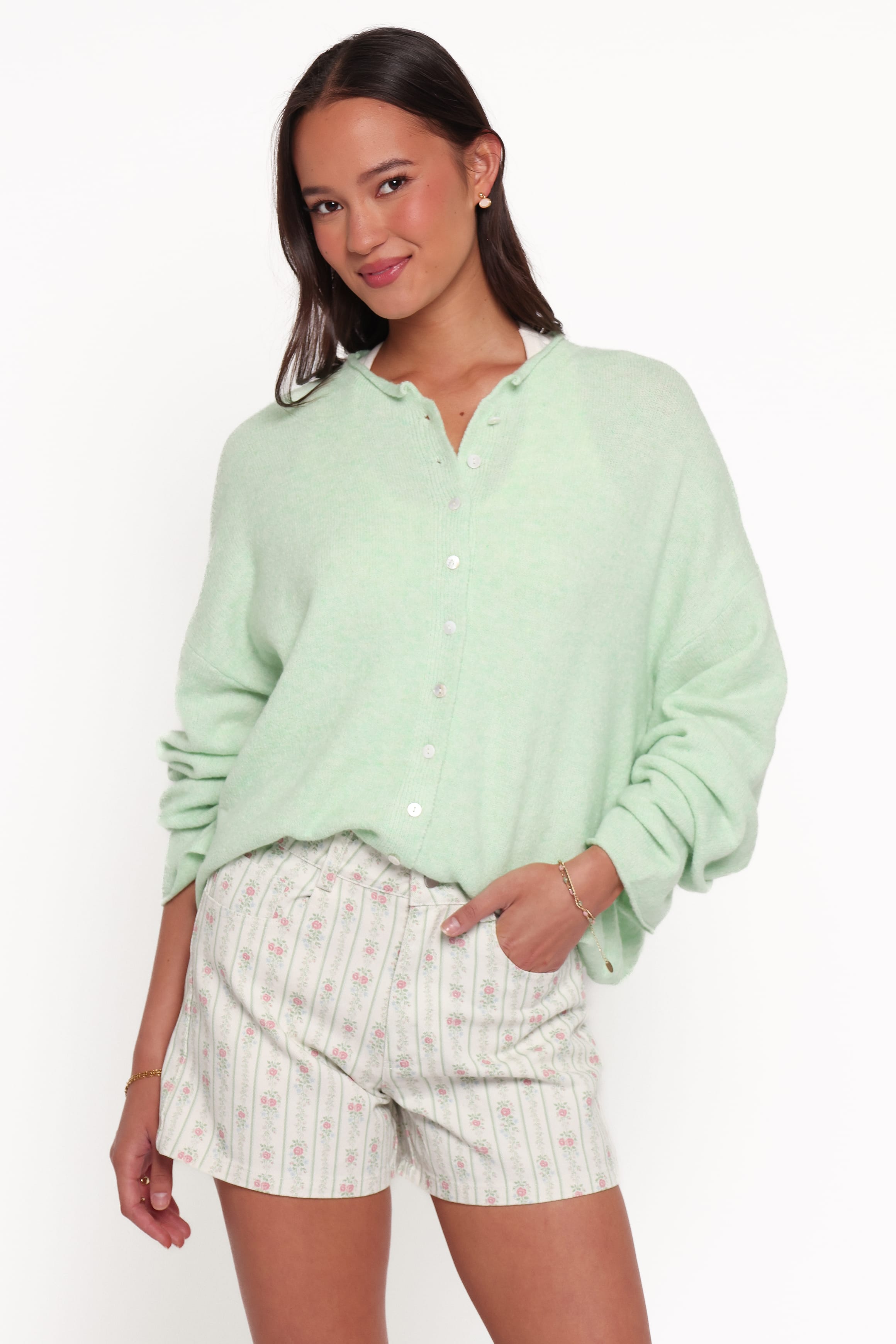 KNITWEAR Marlie Relaxed Cardigan - Mint Green