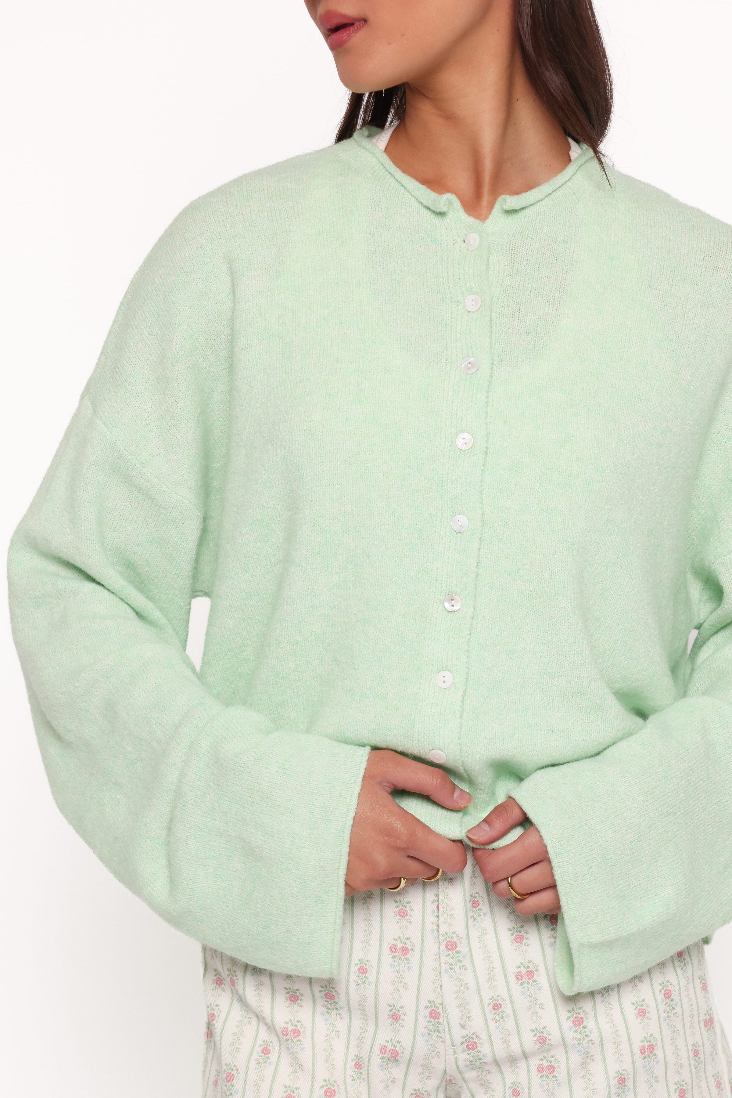 KNITWEAR Marlie Relaxed Cardigan - Mint Green