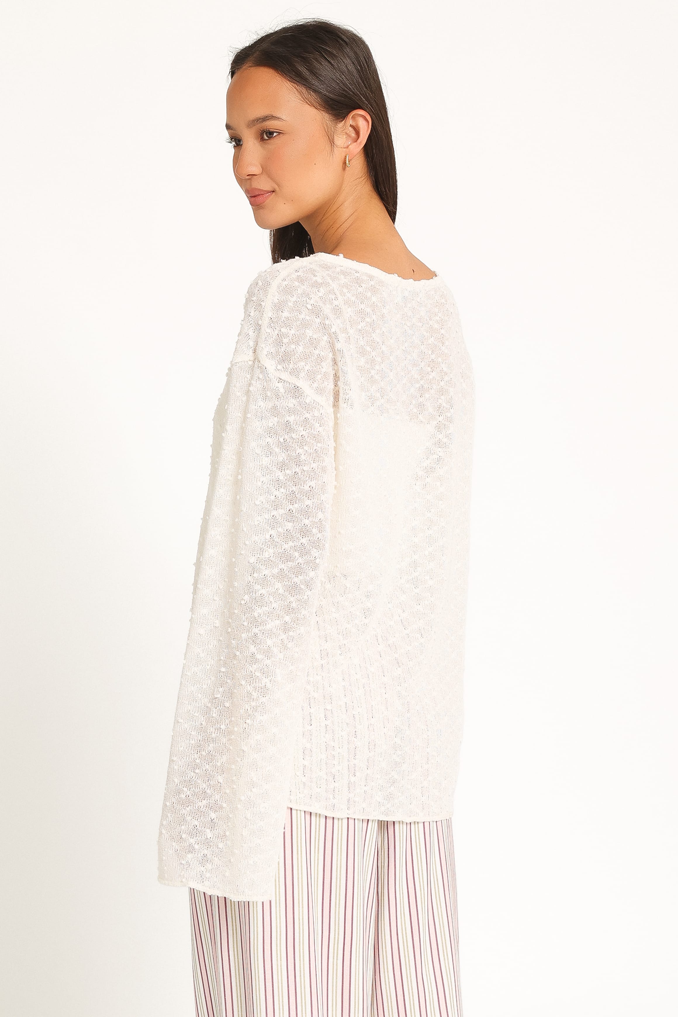 KNITWEAR Sanders Lightweight Textured Knit - Cream