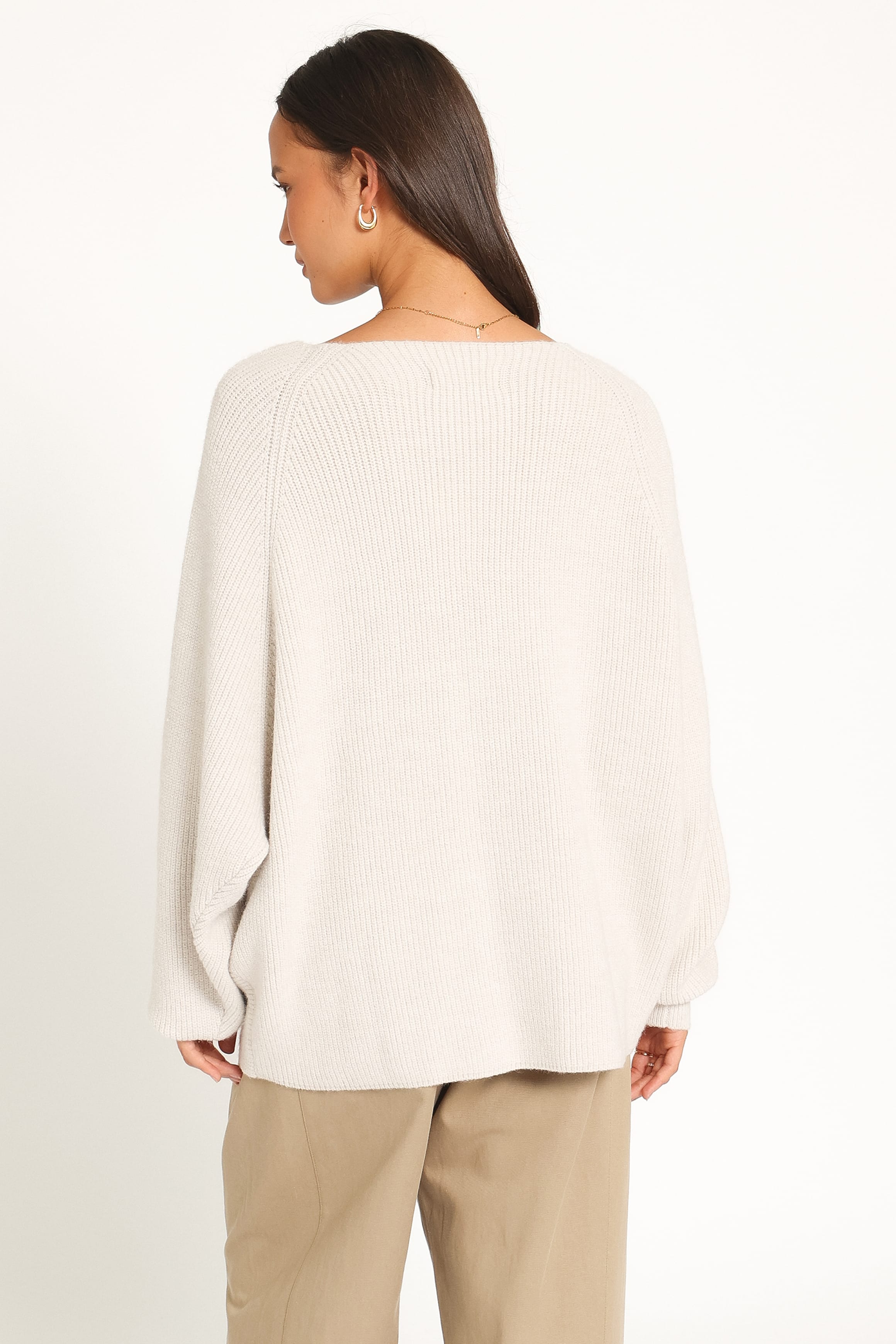 KNITWEAR Stanton Oversized Wrap Sweater - Light Grey