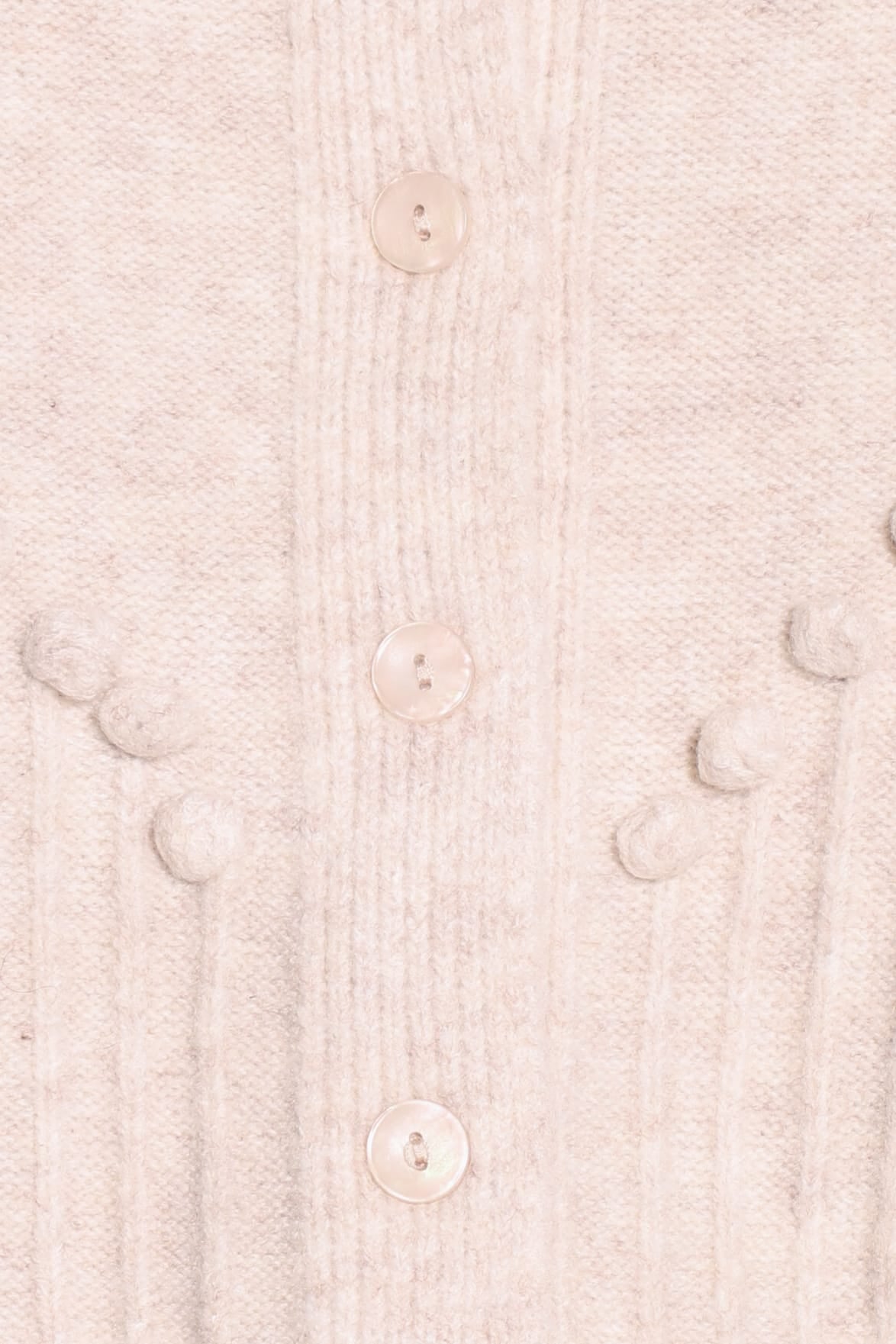 KNITWEAR Tiziana Bobble Cardigan - Oatmeal