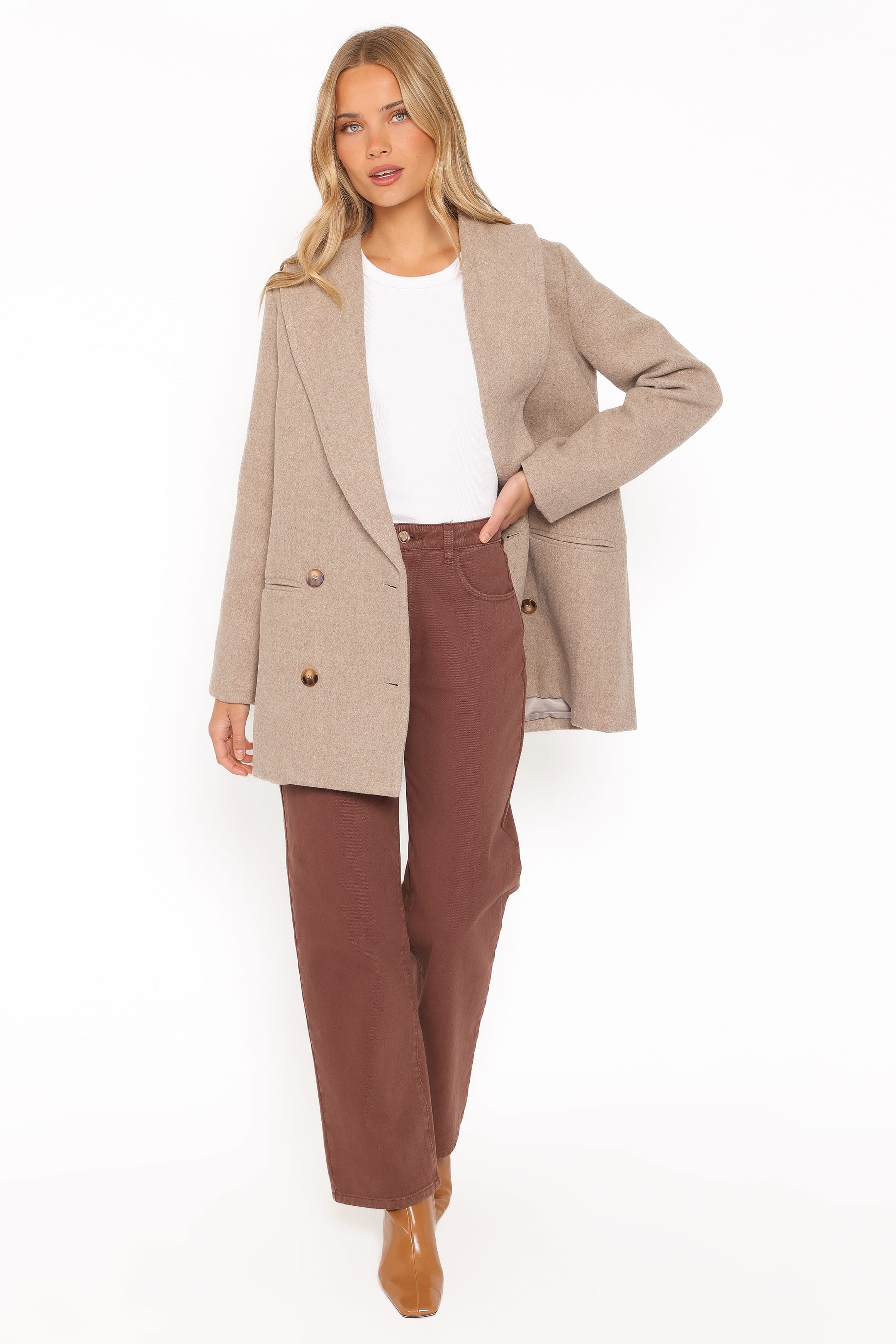 OUTERWEAR Cartia Shawl Collar Car Coat - Taupe