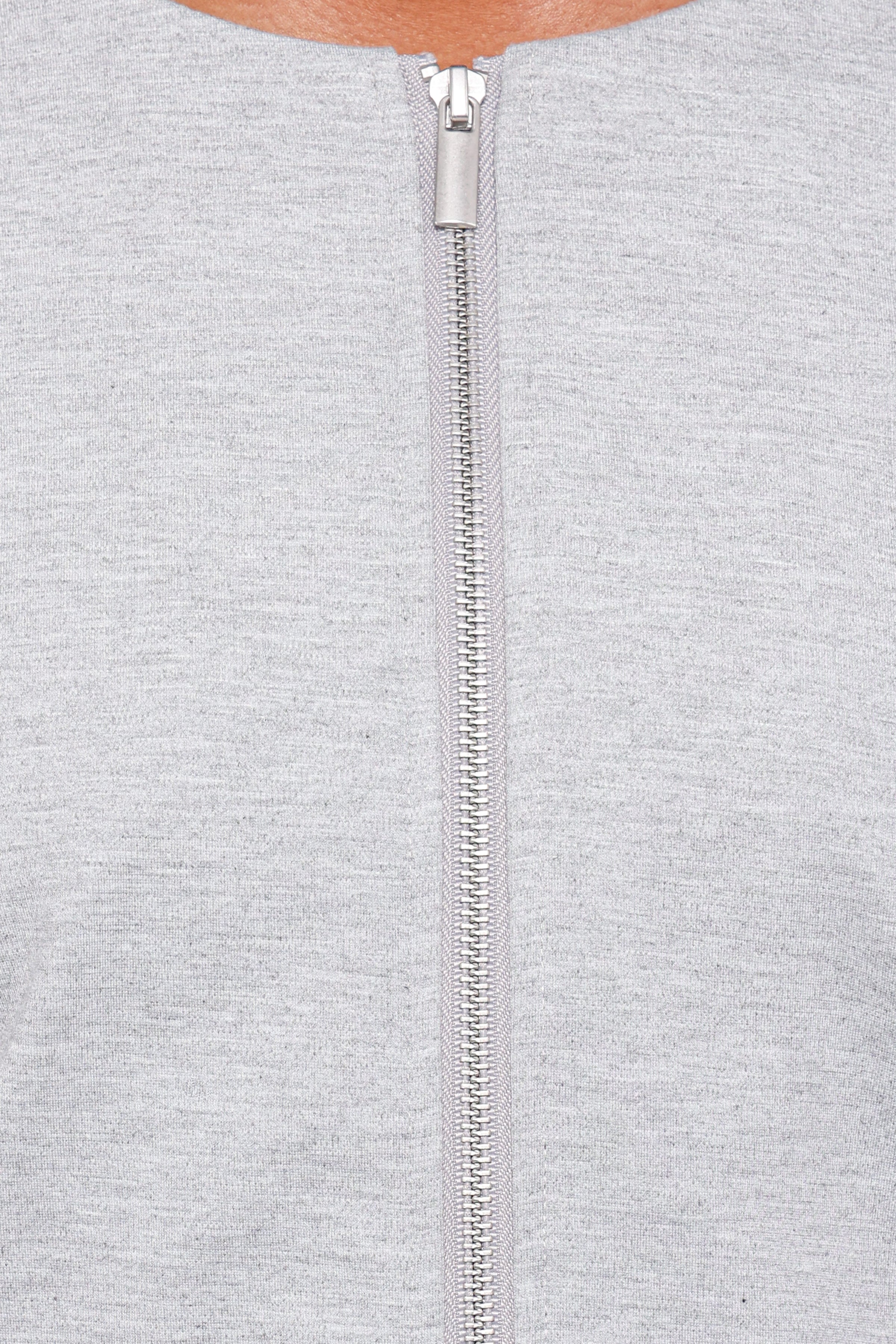 OUTERWEAR Cinzia Cropped Ponte Jacket - Heather Grey