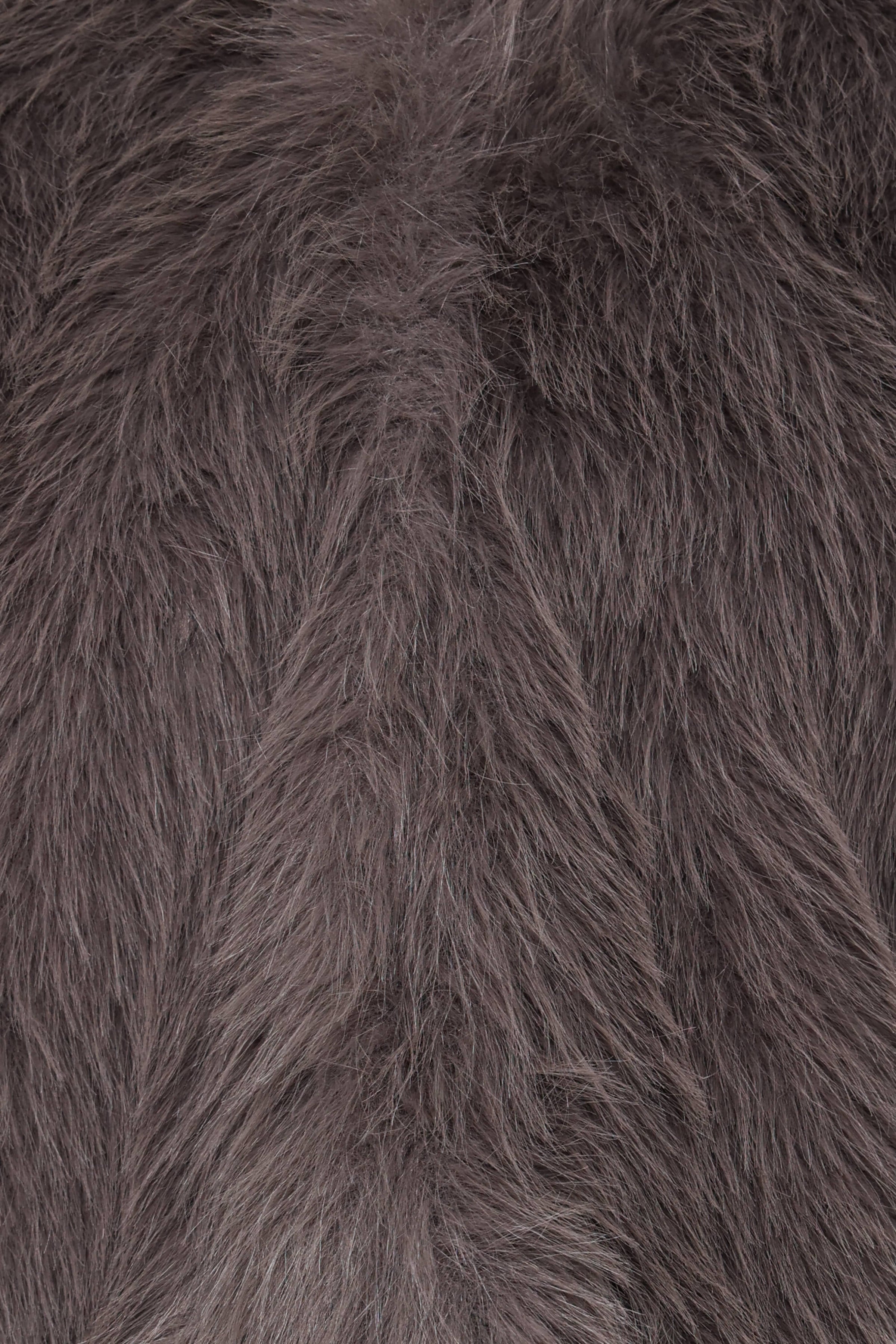 OUTERWEAR Connie Faux Fur Cropped Jacket - Gunmetal Grey
