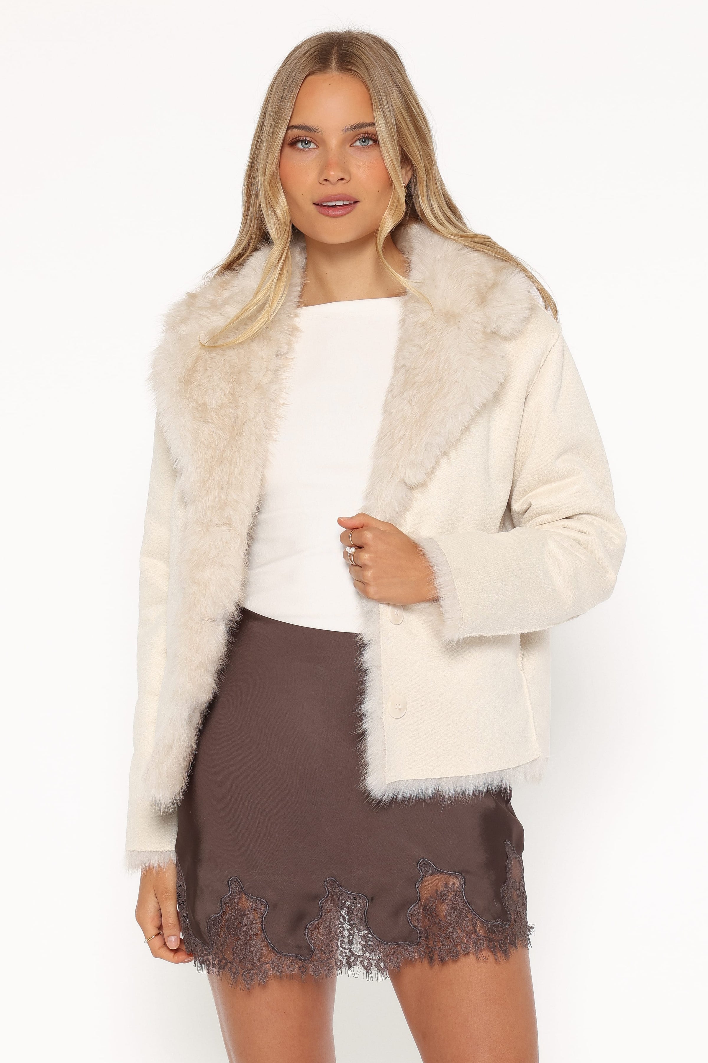 OUTERWEAR Frankie Reversible Car Coat - Cream