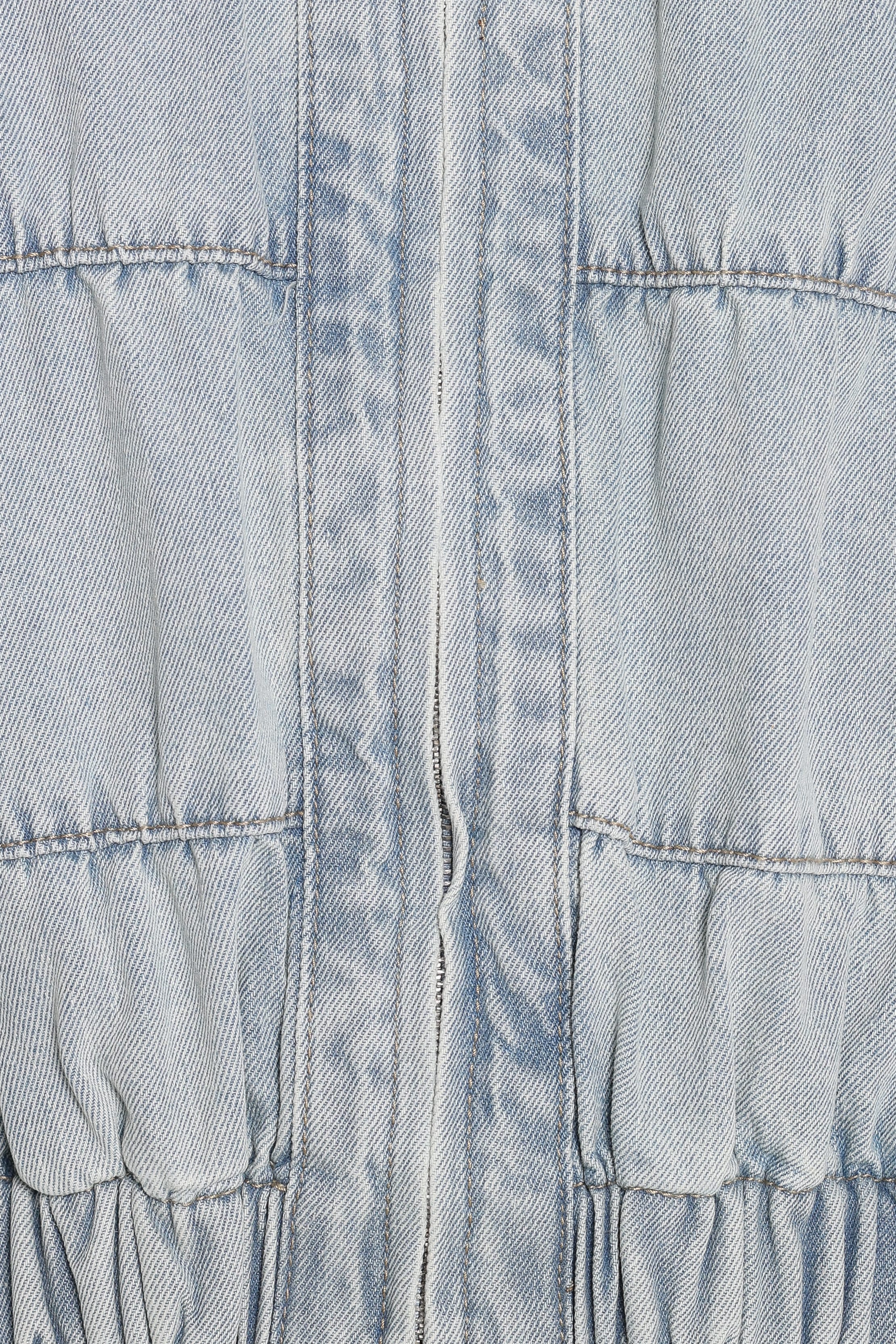 OUTERWEAR Gretal Denim Bomber Jacket - Light Blue Wash