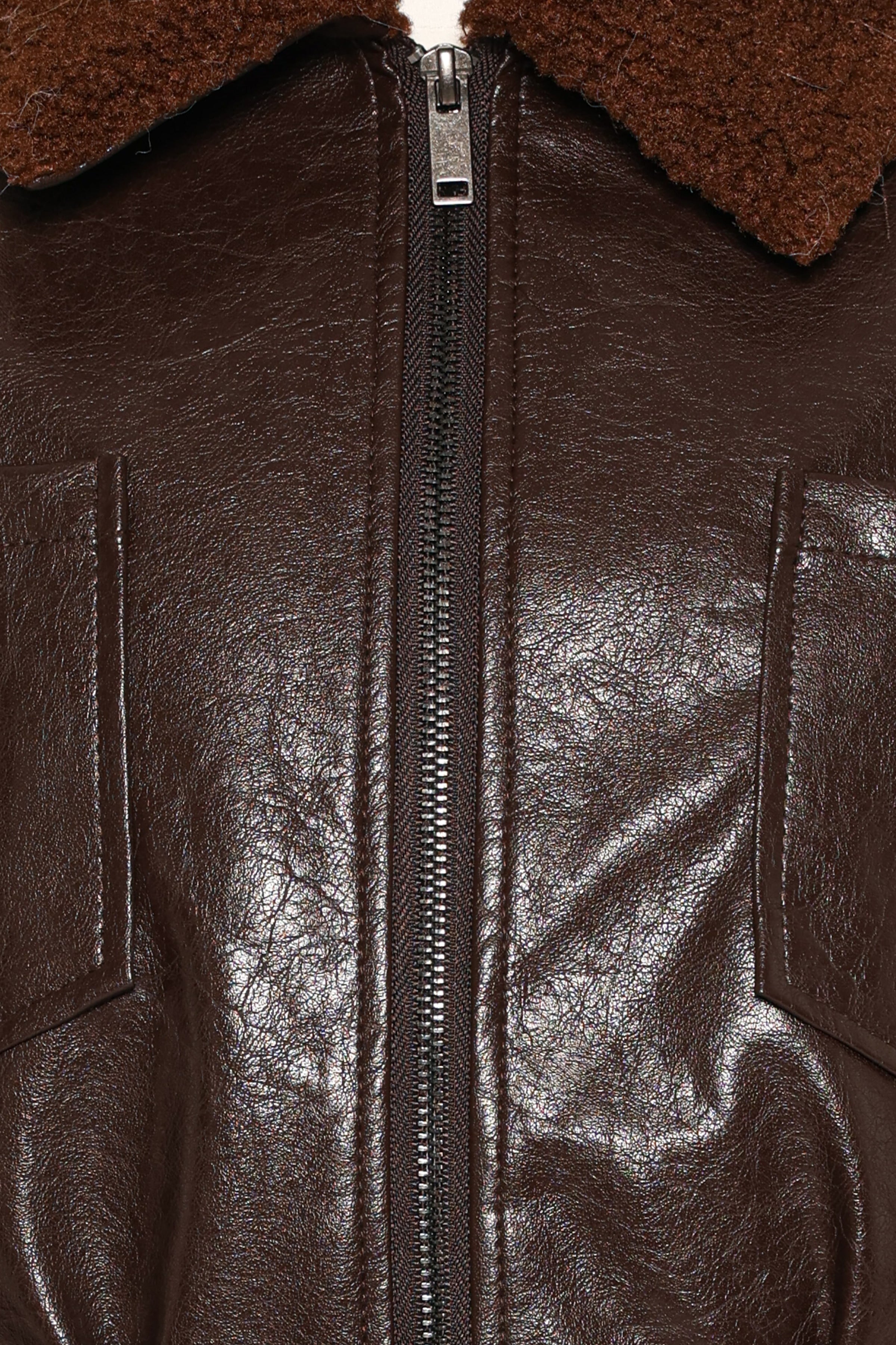 OUTERWEAR Hedley Belted Jacket - Chocolate Brown Vegan Leather