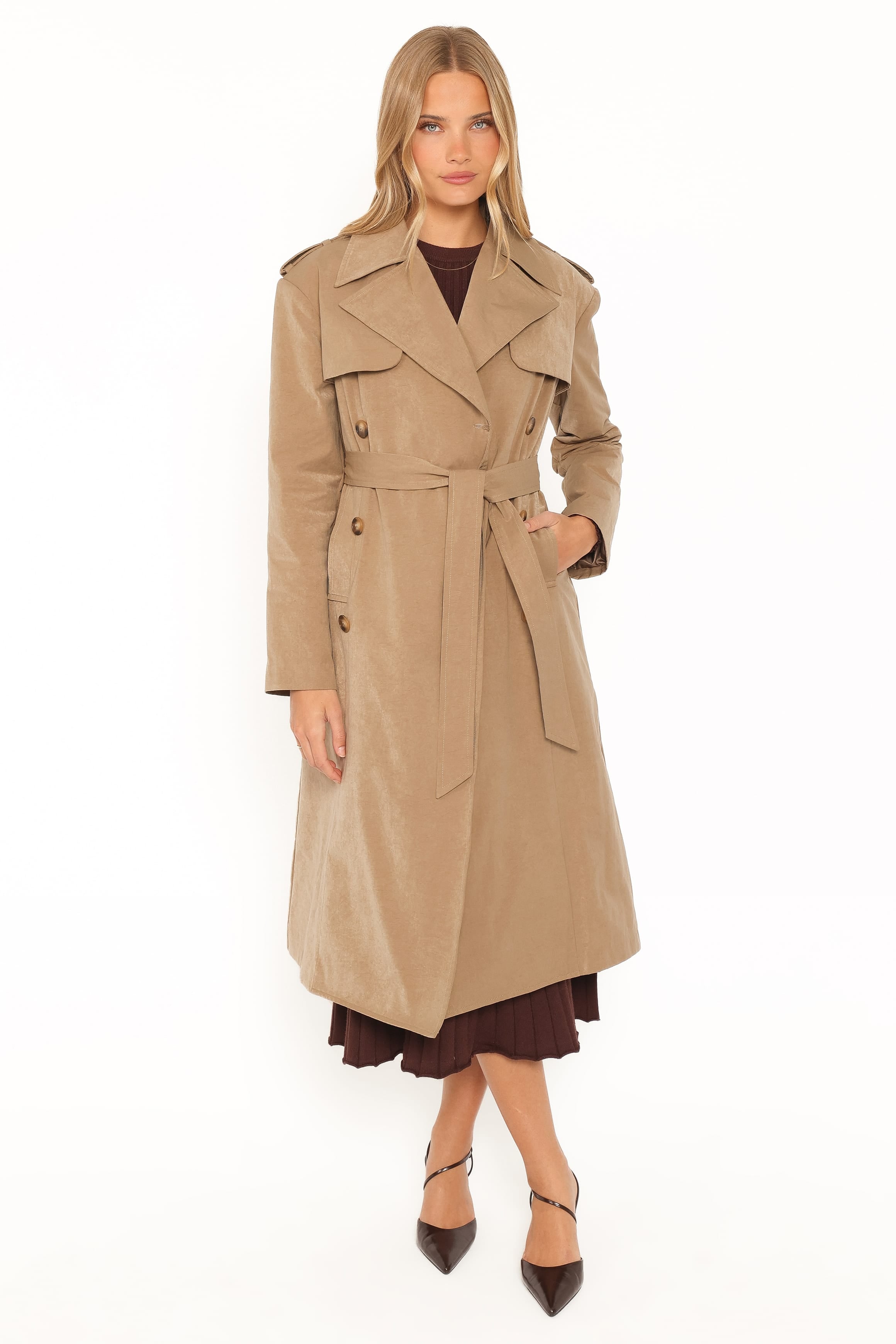 OUTERWEAR Hilda Structured Trench - Khaki