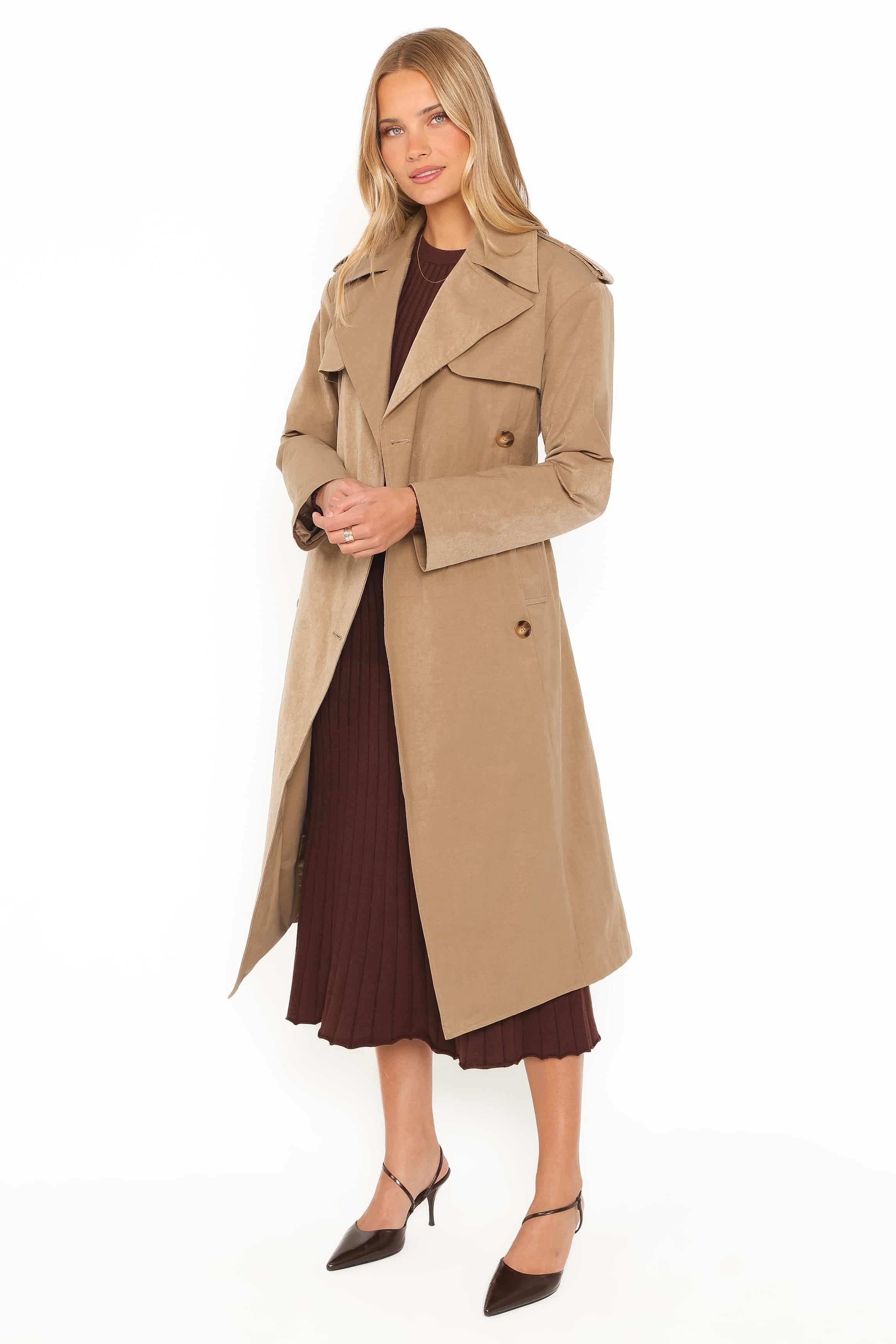OUTERWEAR Hilda Structured Trench - Khaki