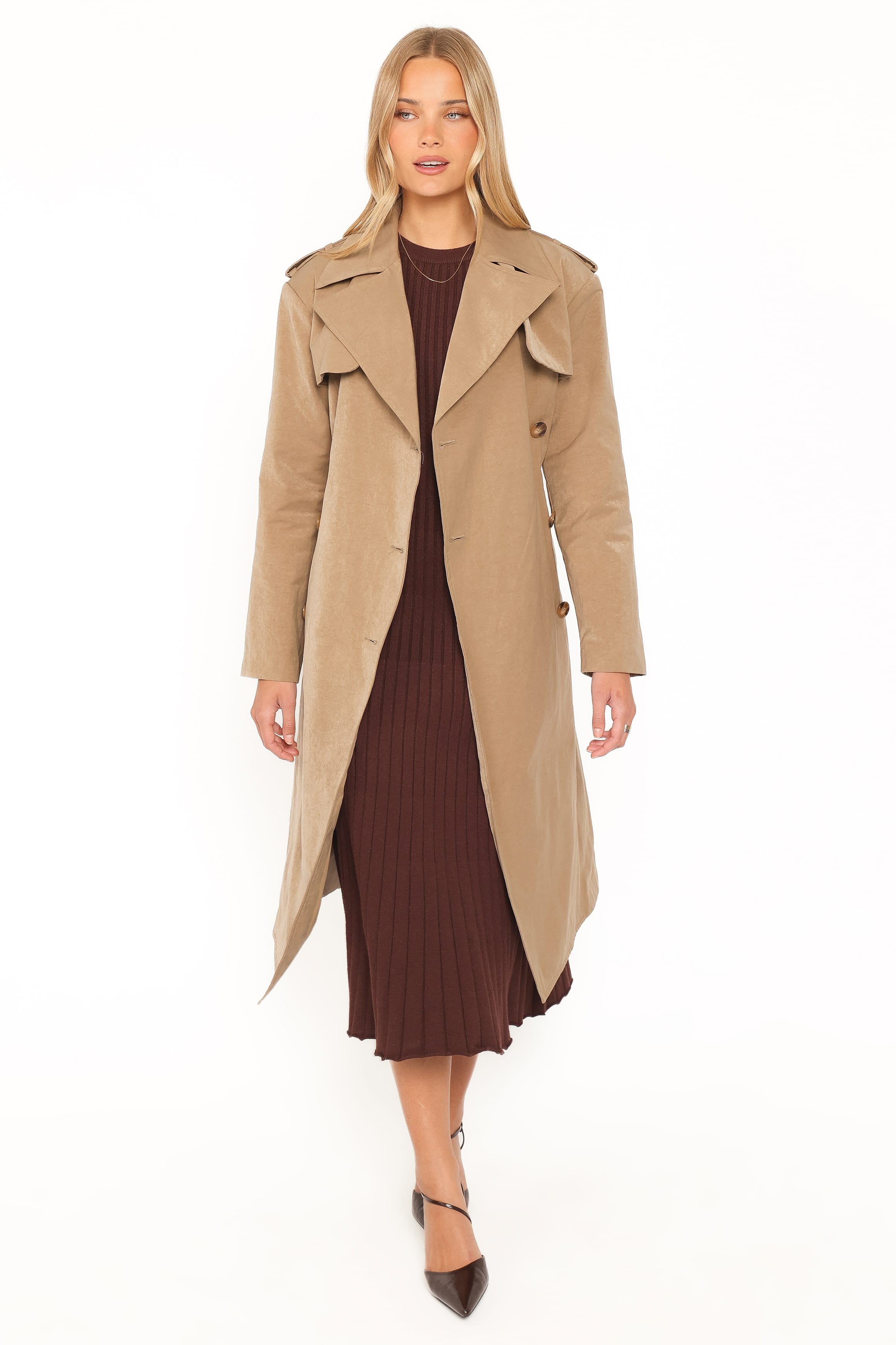 OUTERWEAR Hilda Structured Trench - Khaki