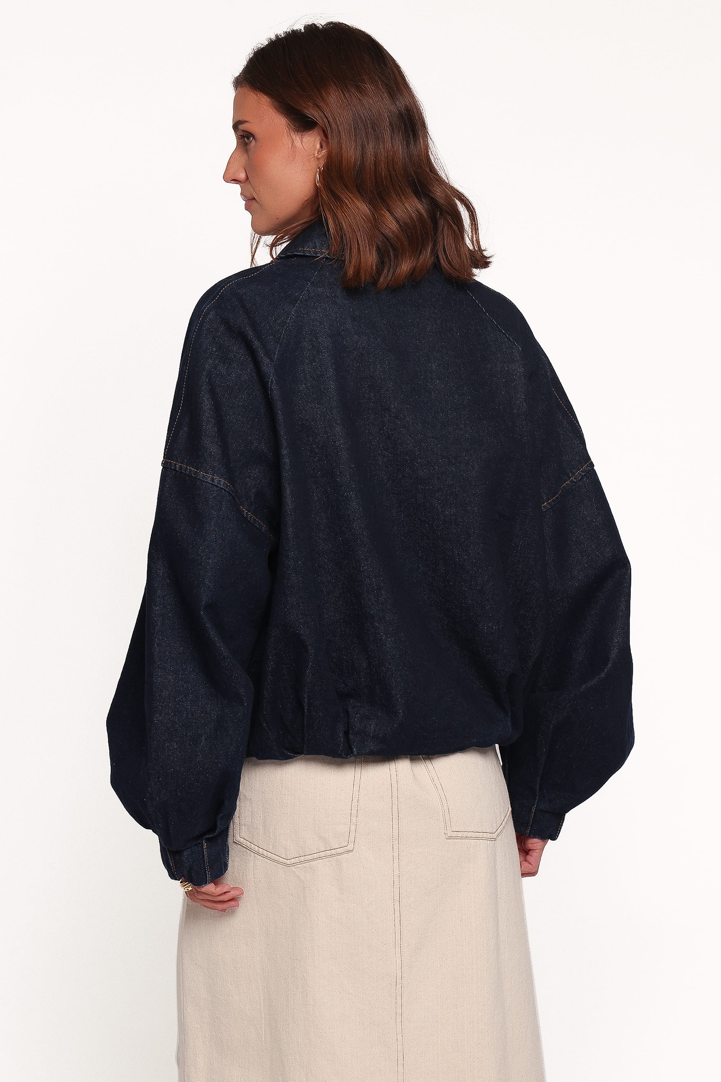 OUTERWEAR Janet Bomber Jacket - Dark Denim Wash