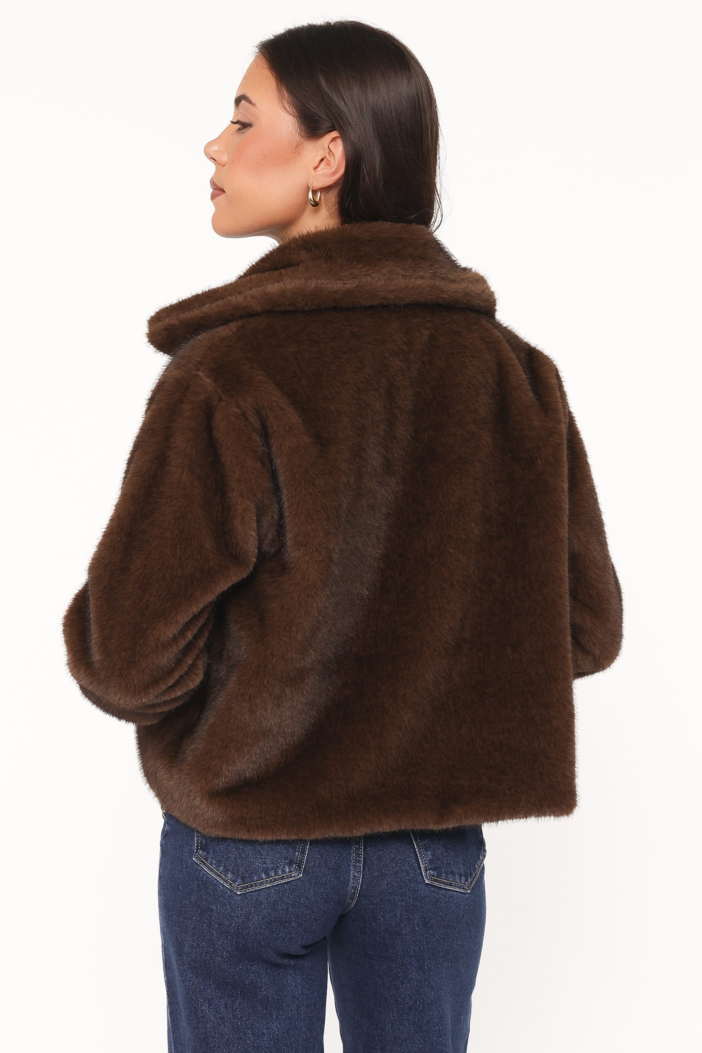 OUTERWEAR Jenna Faux Fur Bomber Jacket - Espresso