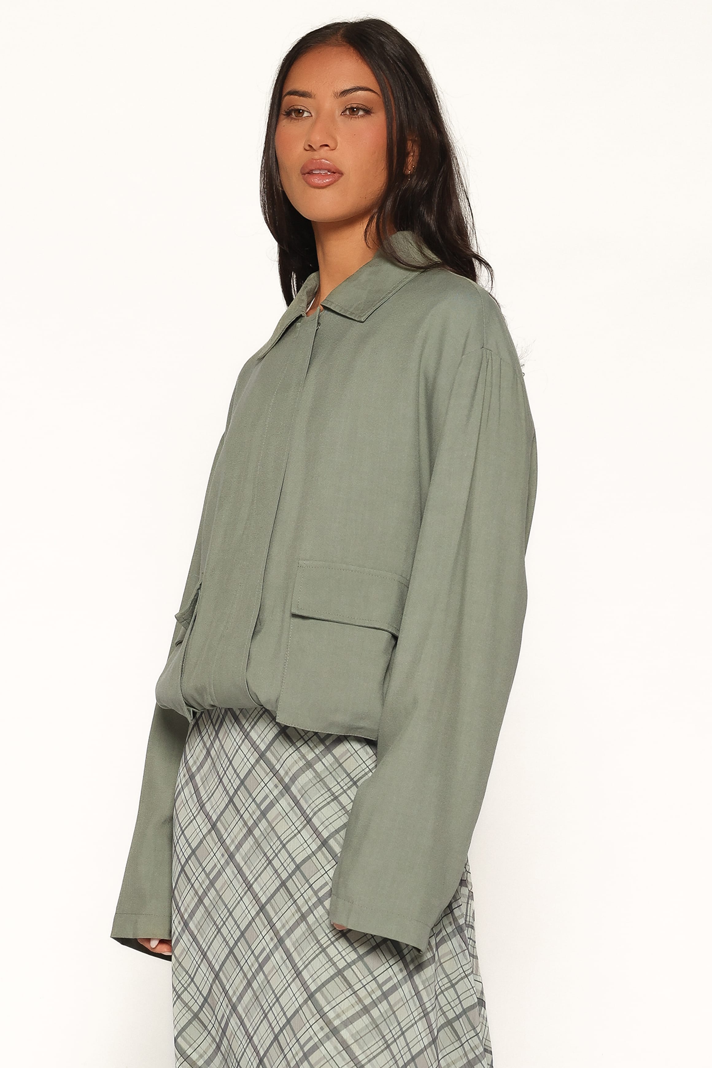 OUTERWEAR Julie Bubble Hem Jacket - Green
