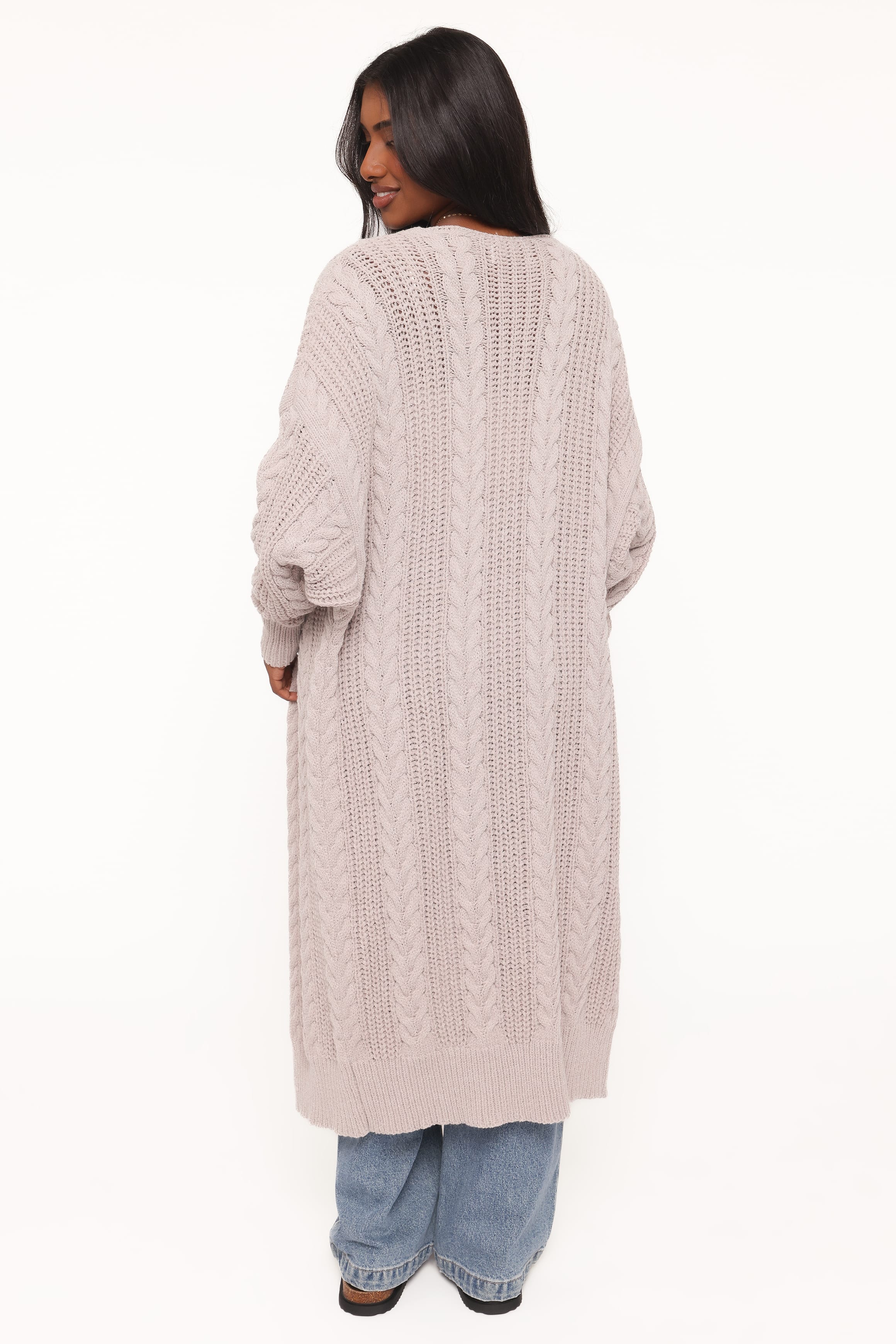 OUTERWEAR Kensie Cable Coatigan Sweater - Taupe