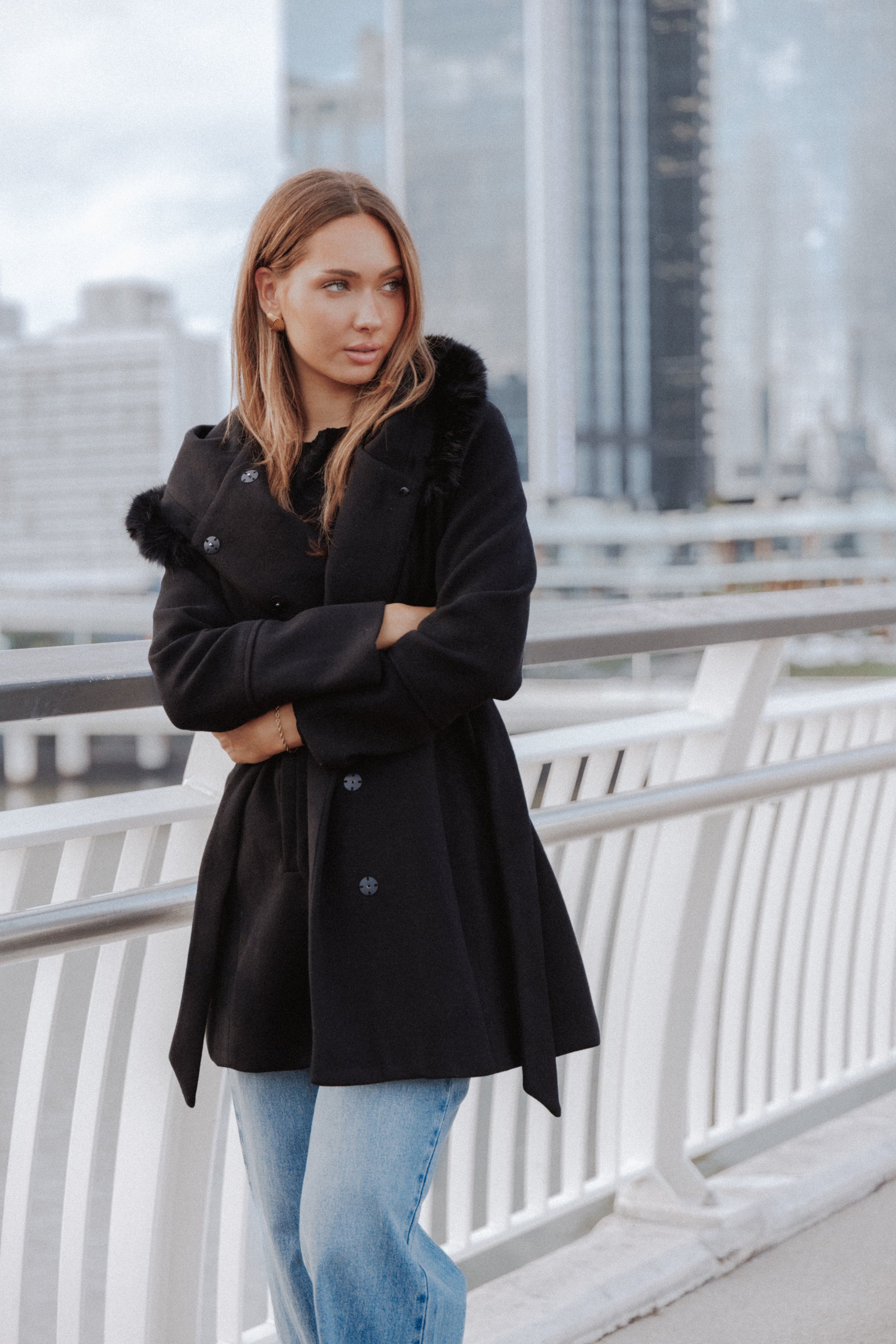 OUTERWEAR Remira Fit And Flare Coat - Black