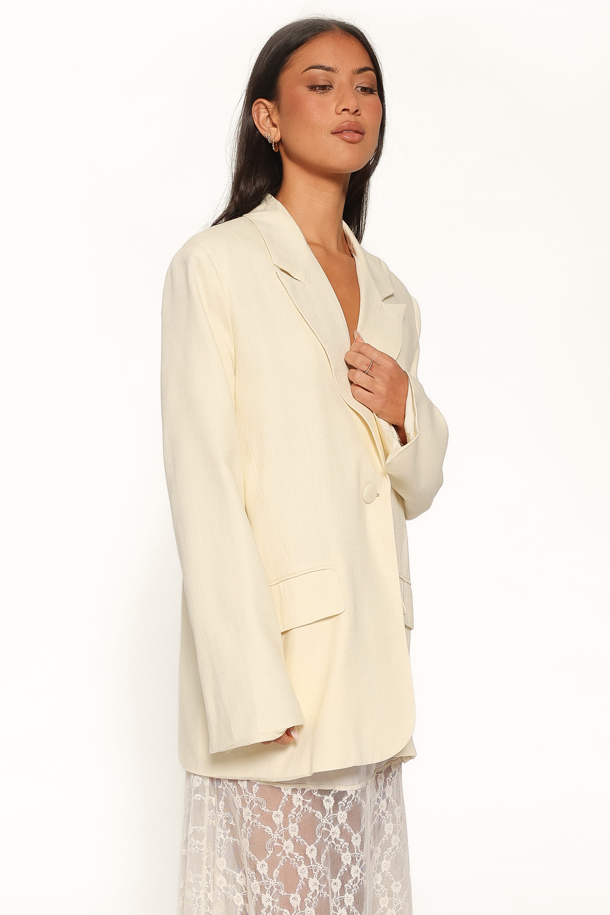 OUTERWEAR Tove Tie Back Blazer - Butter Yellow Linen