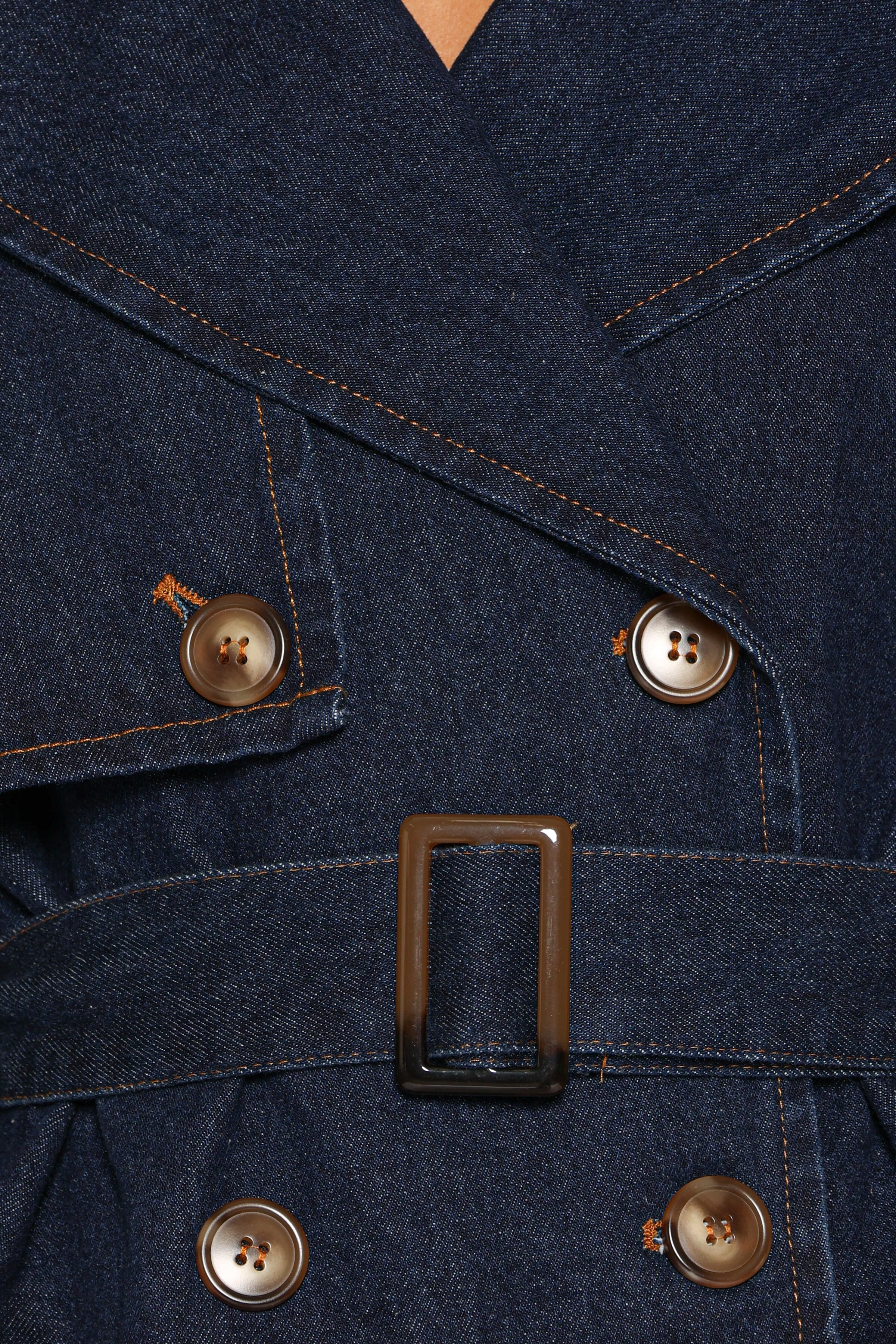OUTERWEAR Westwood Waist Tie Denim Jacket - Indigo Wash