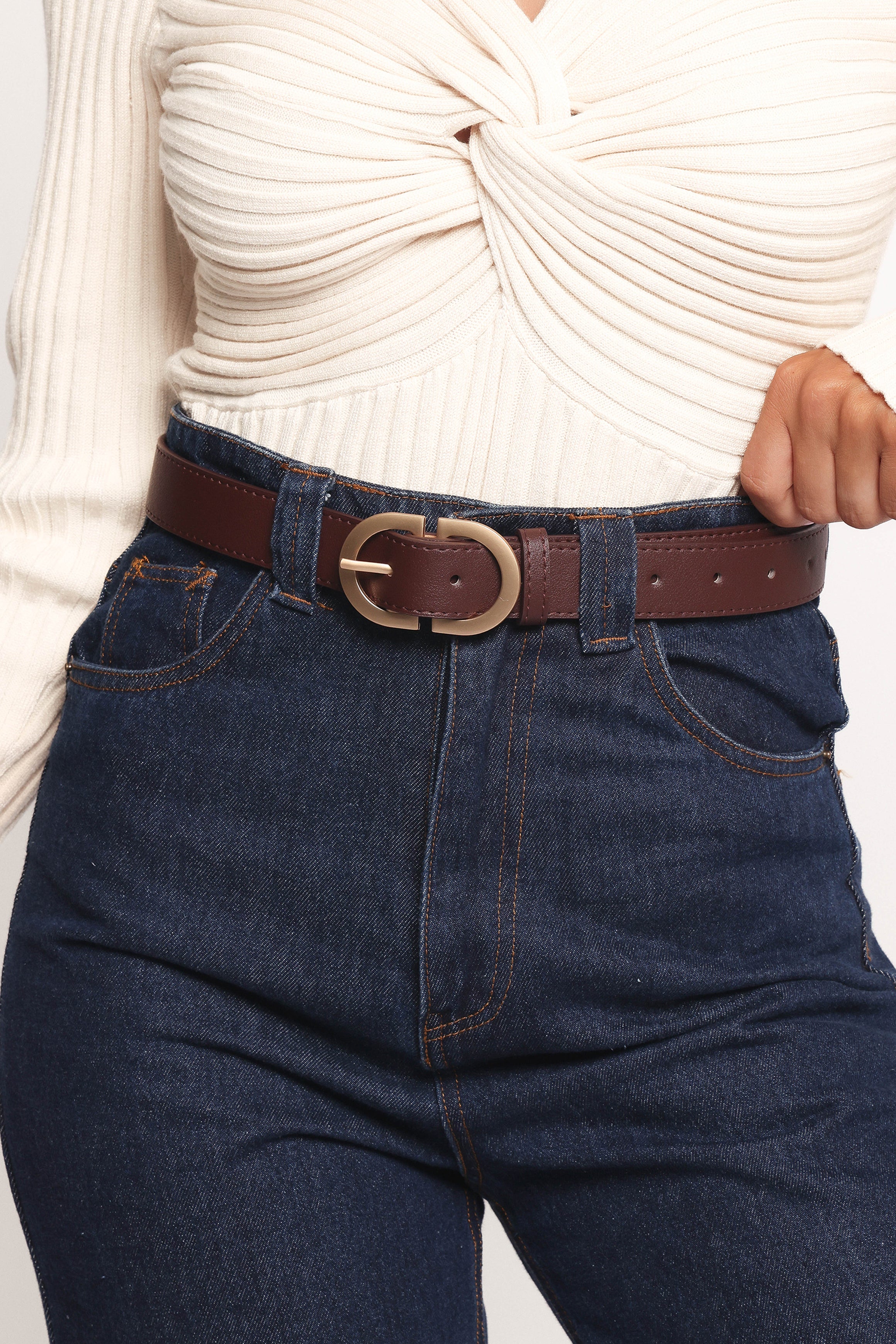 ACCESSORIES Abbott Belt - Dark Brown