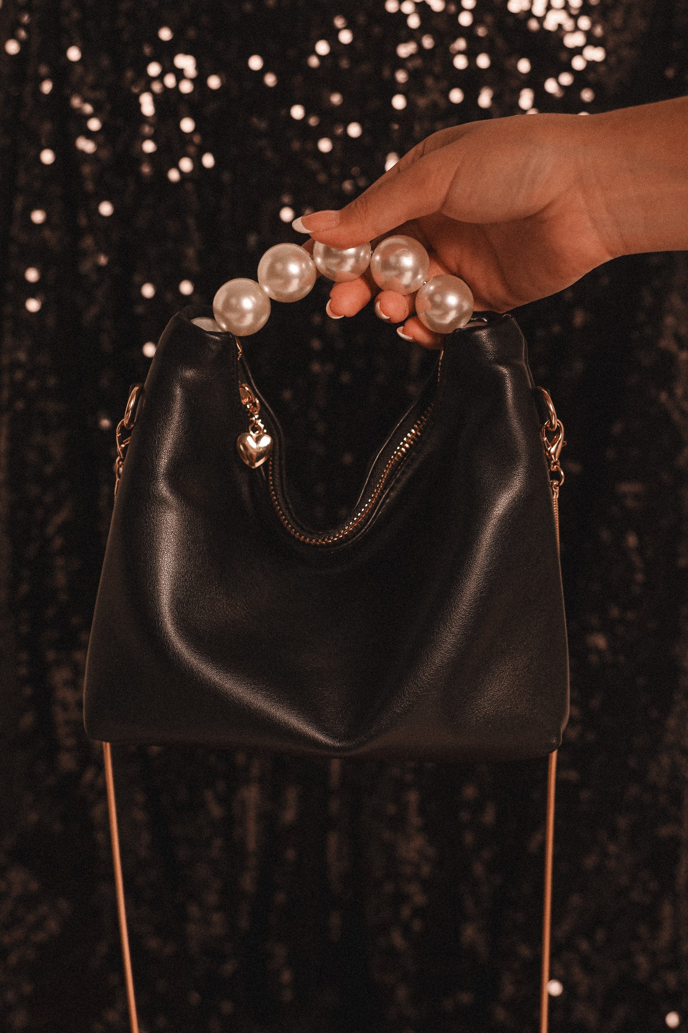 ACCESSORIES @Annalise Pearl Handle Bag - Black