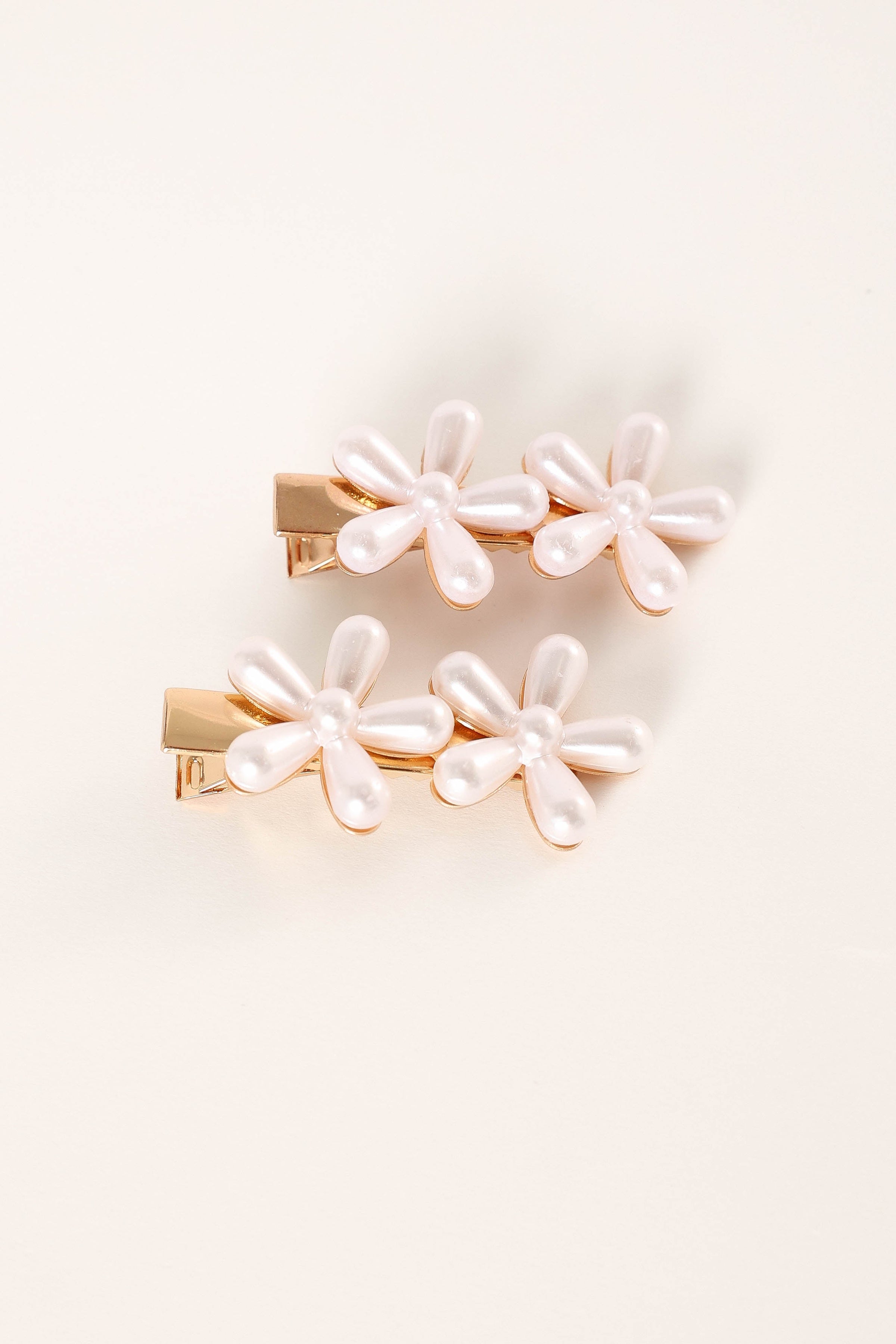 ACCESSORIES @Blossom 2 Pack Hair Clip - Gold Pearl