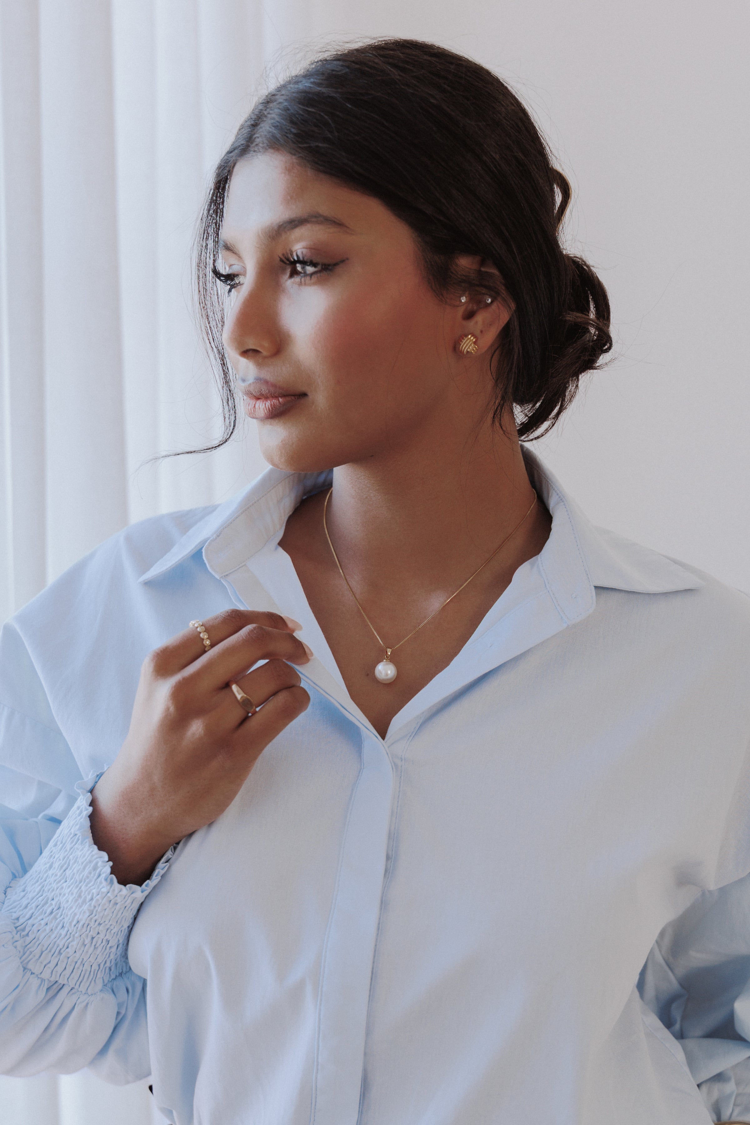 ACCESSORIES Celia Pearl Necklace - Gold