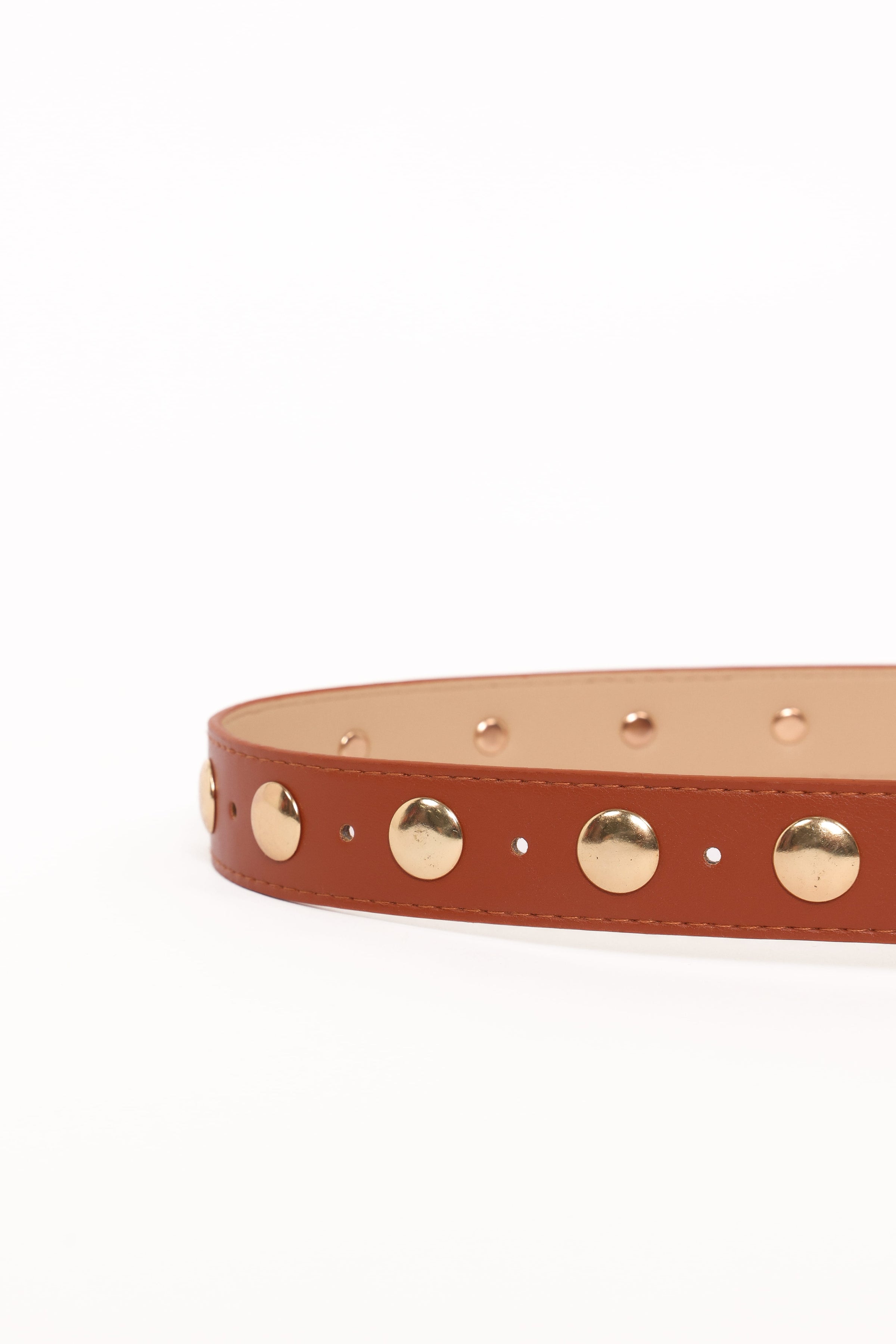 ACCESSORIES Dallas Studded Belt - Tan