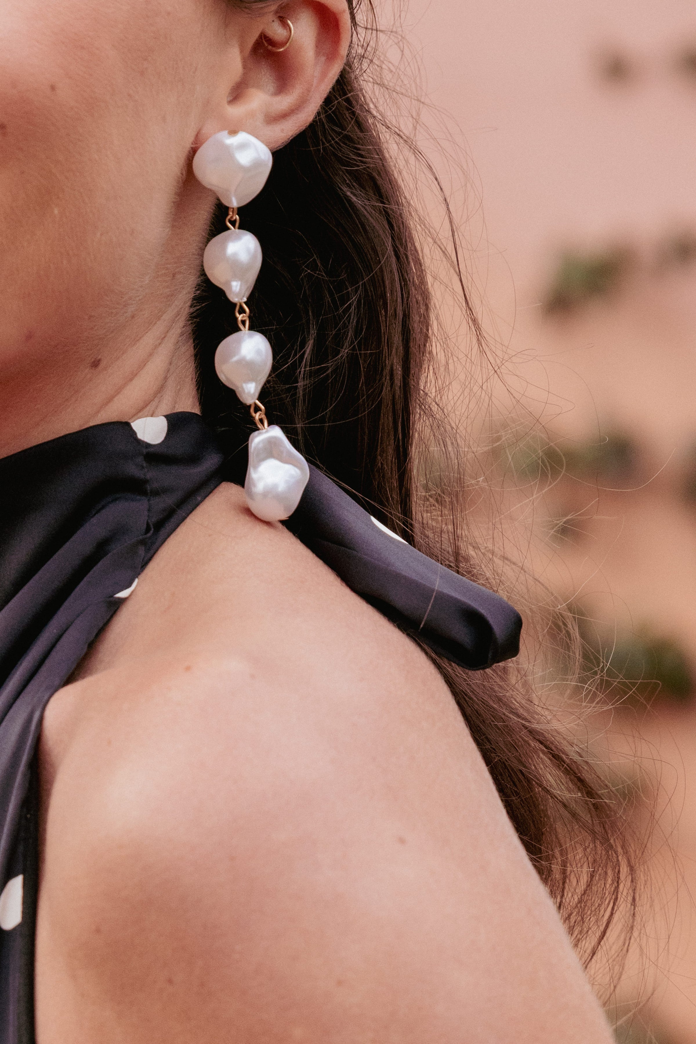 ACCESSORIES Elyse Drop Earrings - Pearl