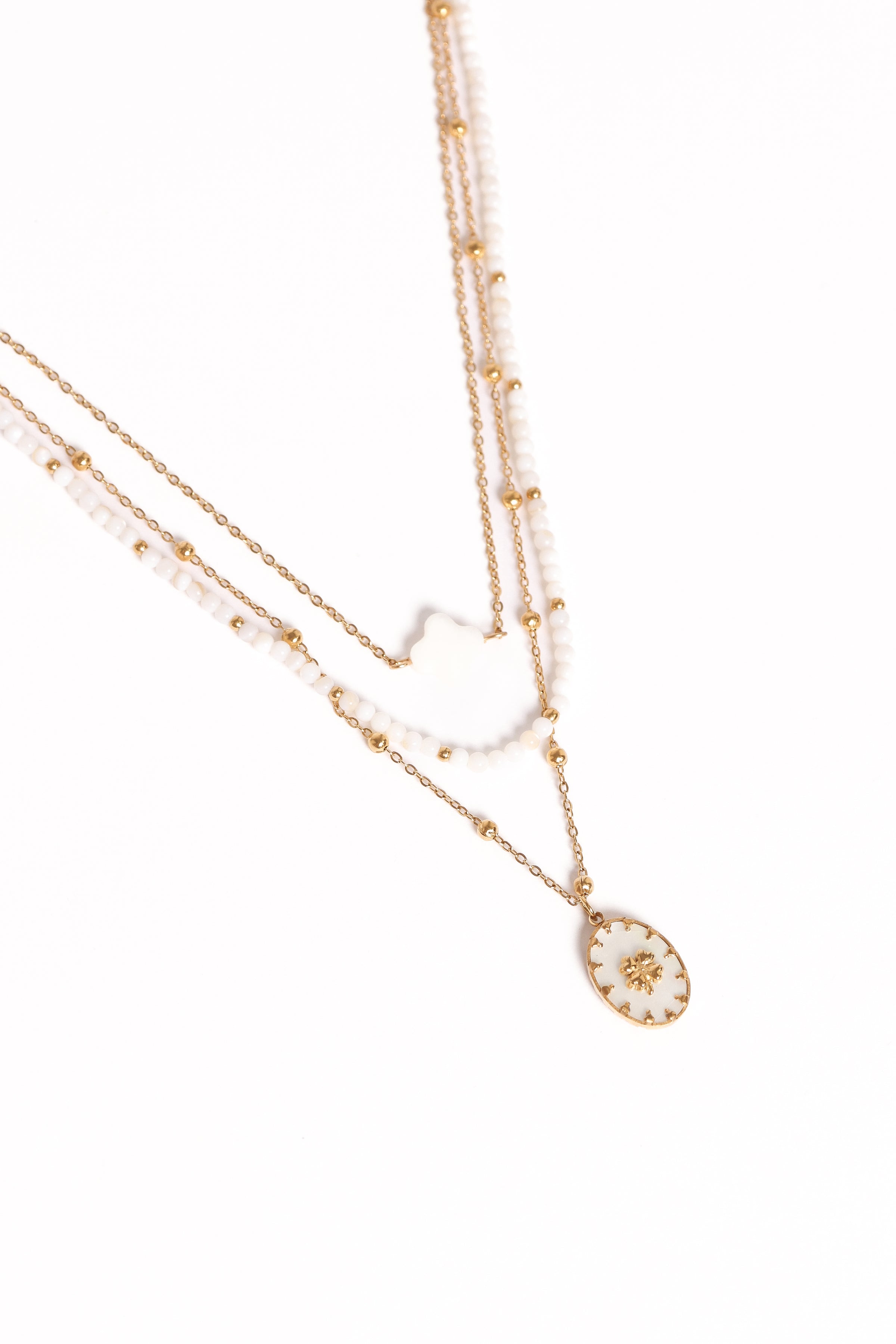 ACCESSORIES Goldie Necklace - Gold/White