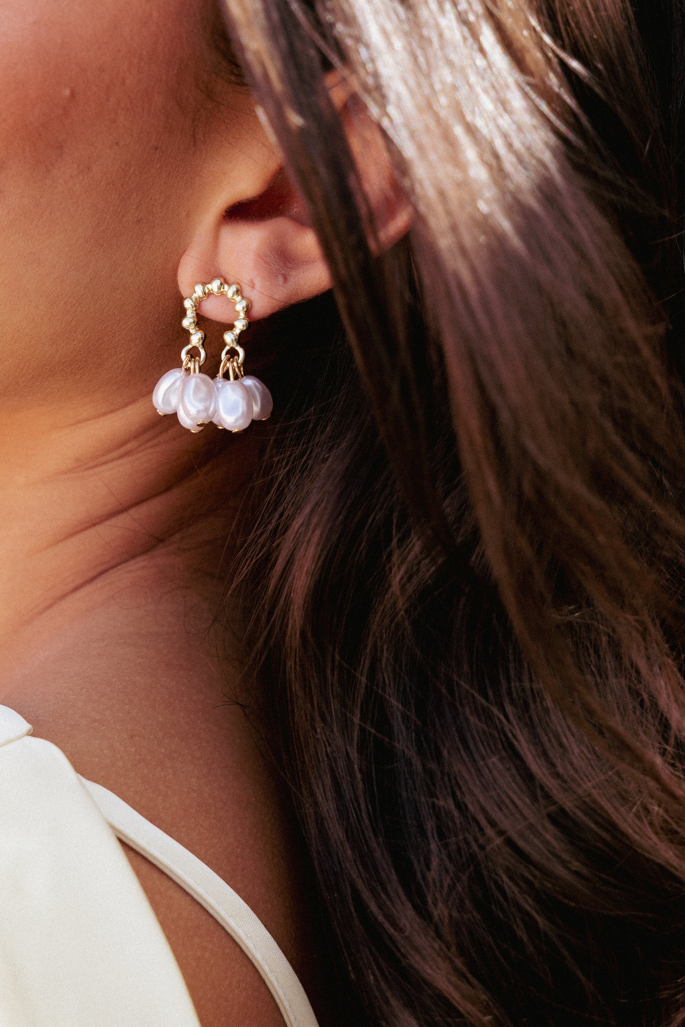 ACCESSORIES Jemima Earrings - Gold Pearl