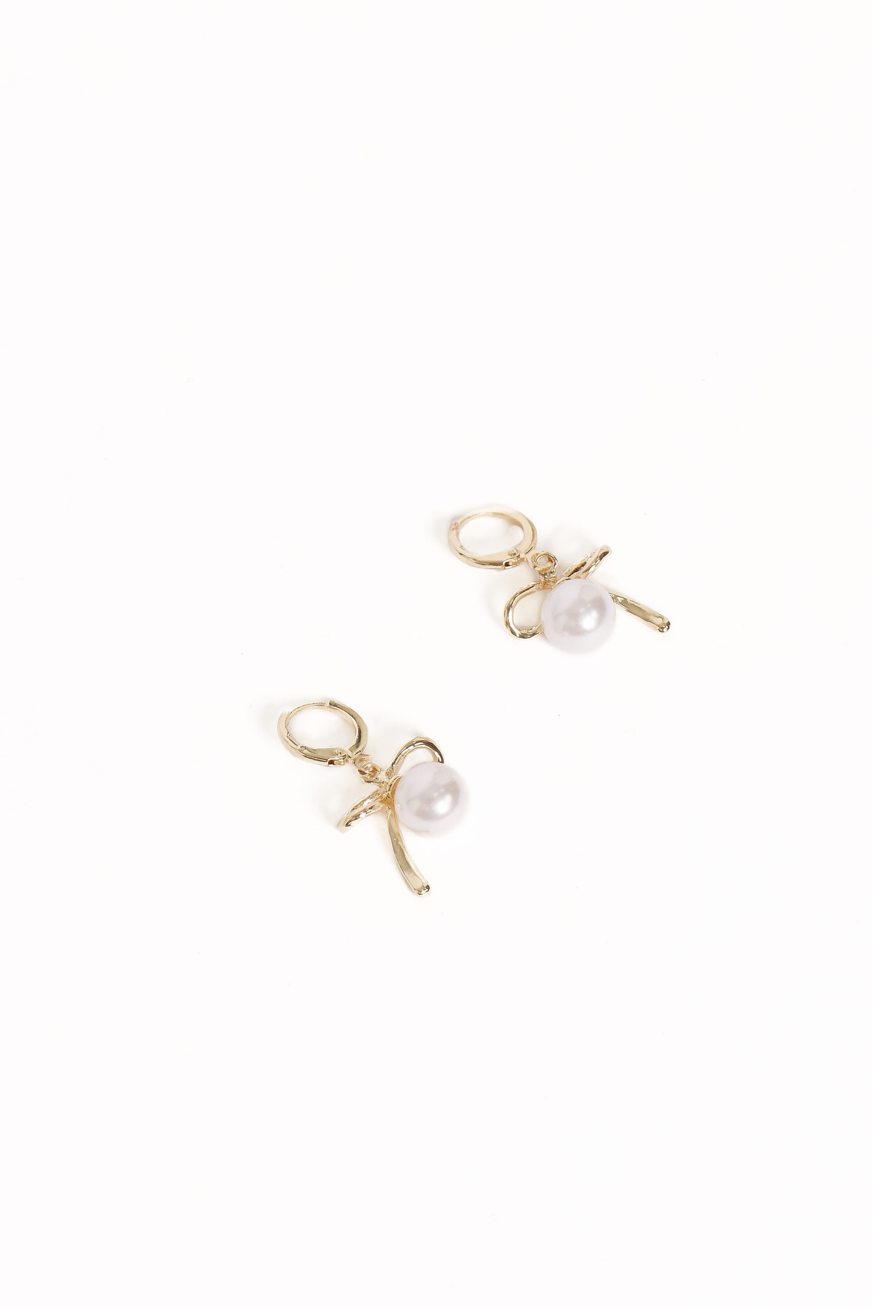 ACCESSORIES Louisa Bow Earrings - Gold/Pearl